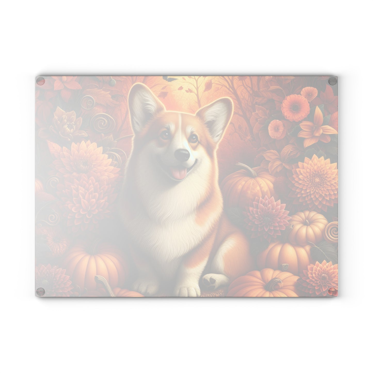 🍂🐾 Autumn Corgi Cutting Board – Cozy Fall Vibes for Your Kitchen 🎃