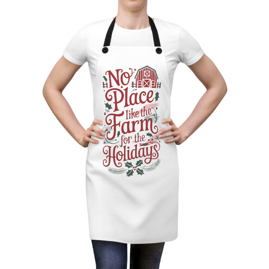 🎄🚜 “Farm for the Holidays” Christmas Apron – Cozy Country Baking Vibes