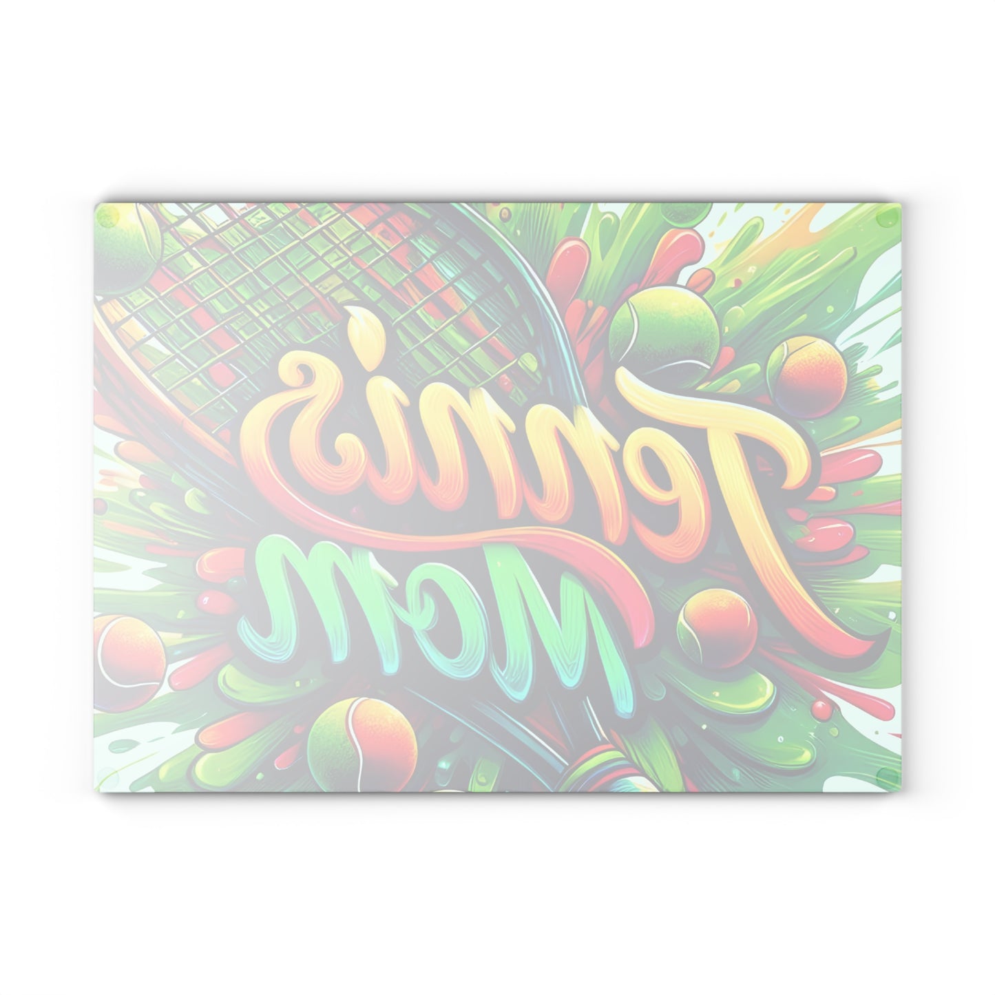 🎾 Tennis Mom Cutting Board – Colorful Splash for Your Kitchen 🎨