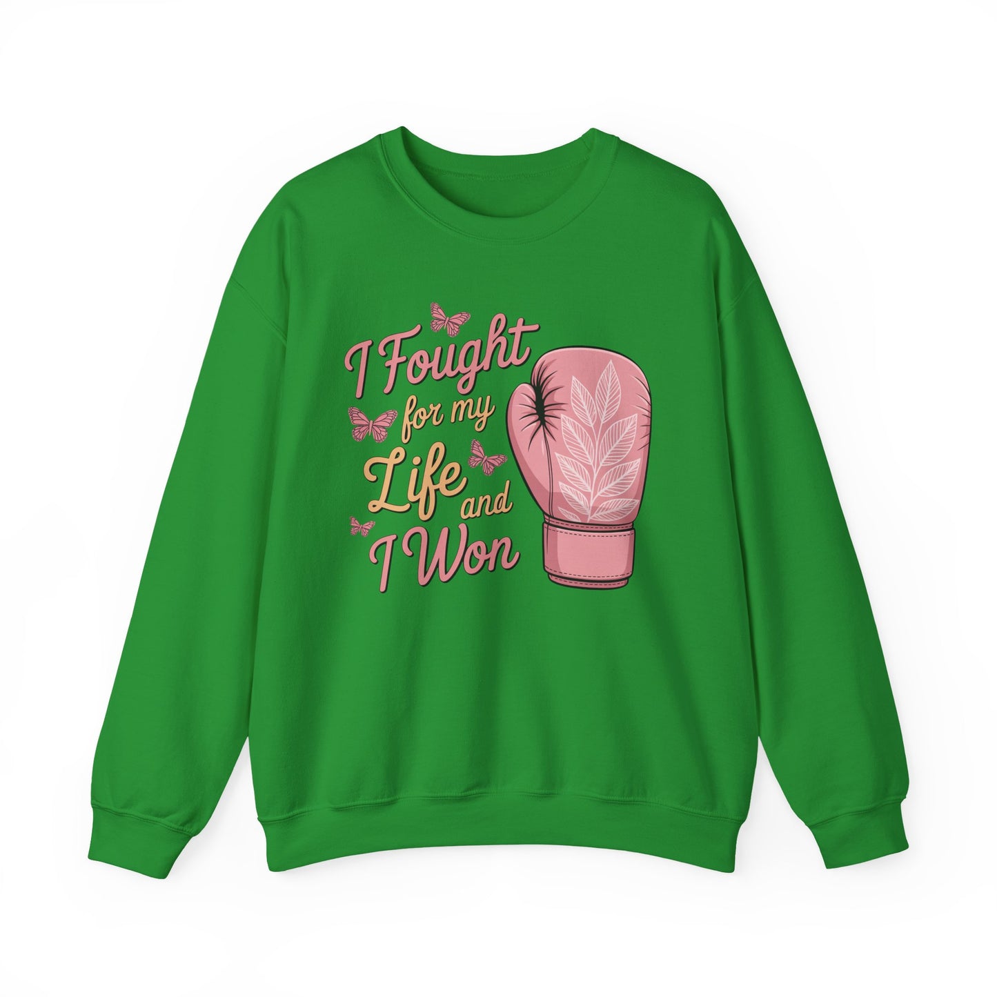 🥊🦋 I Fought for My Life and I Won Sweatshirt – Breast Cancer Survivor Crewneck