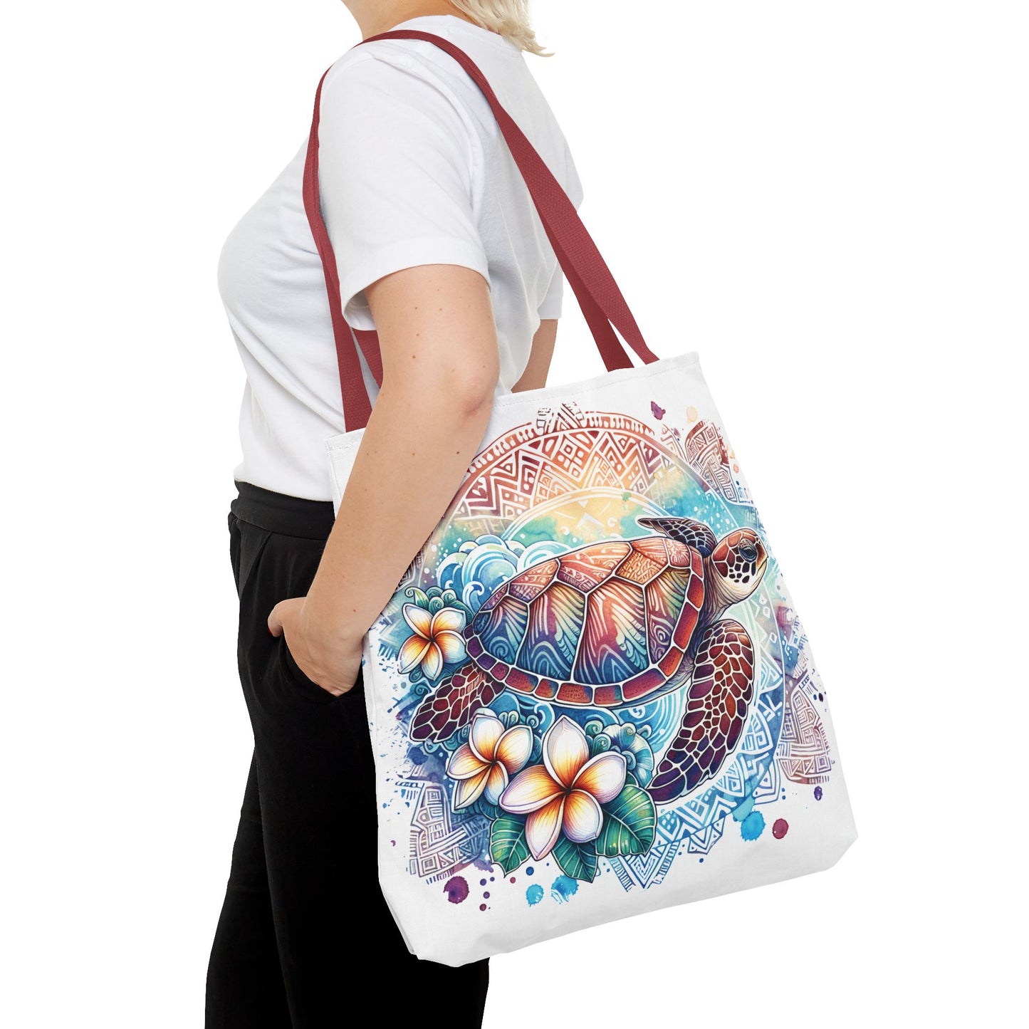 🐢 Tropical Sea Turtle Tote Bag – Coastal, Artistic & Practical 🌺
