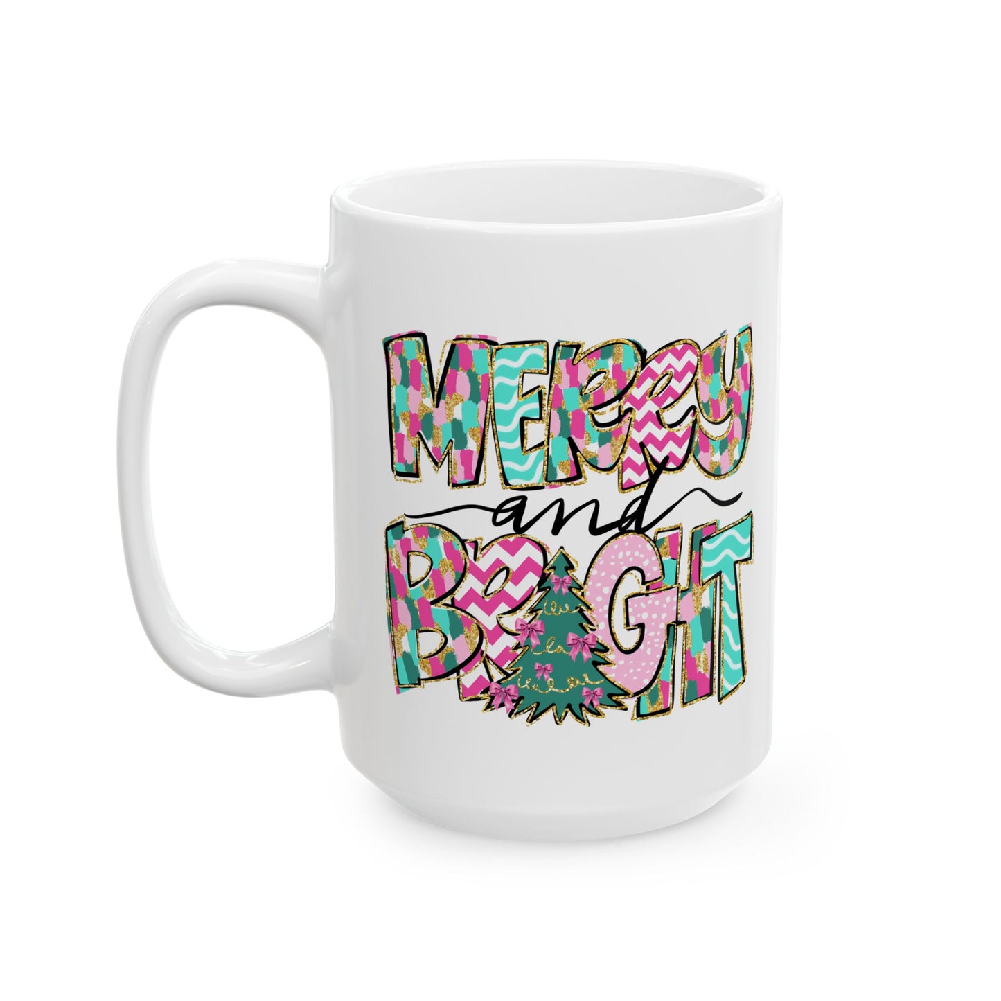 ☕ Merry and Bright Mug – Whimsical Colors & Holiday Cheer in Every Sip 🎄💖