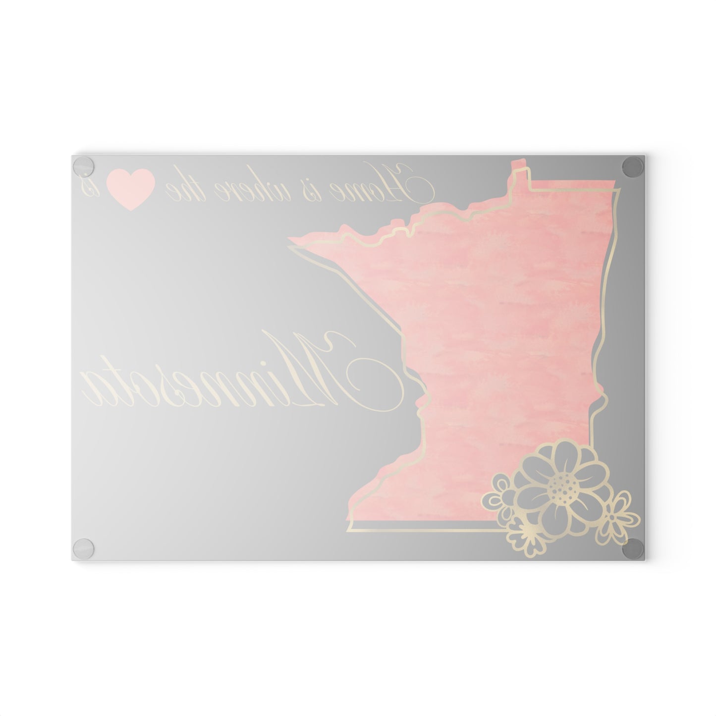 ❤️ Minnesota Floral Cutting Board – Bold Northern Charm with Golden Elegance 🌸