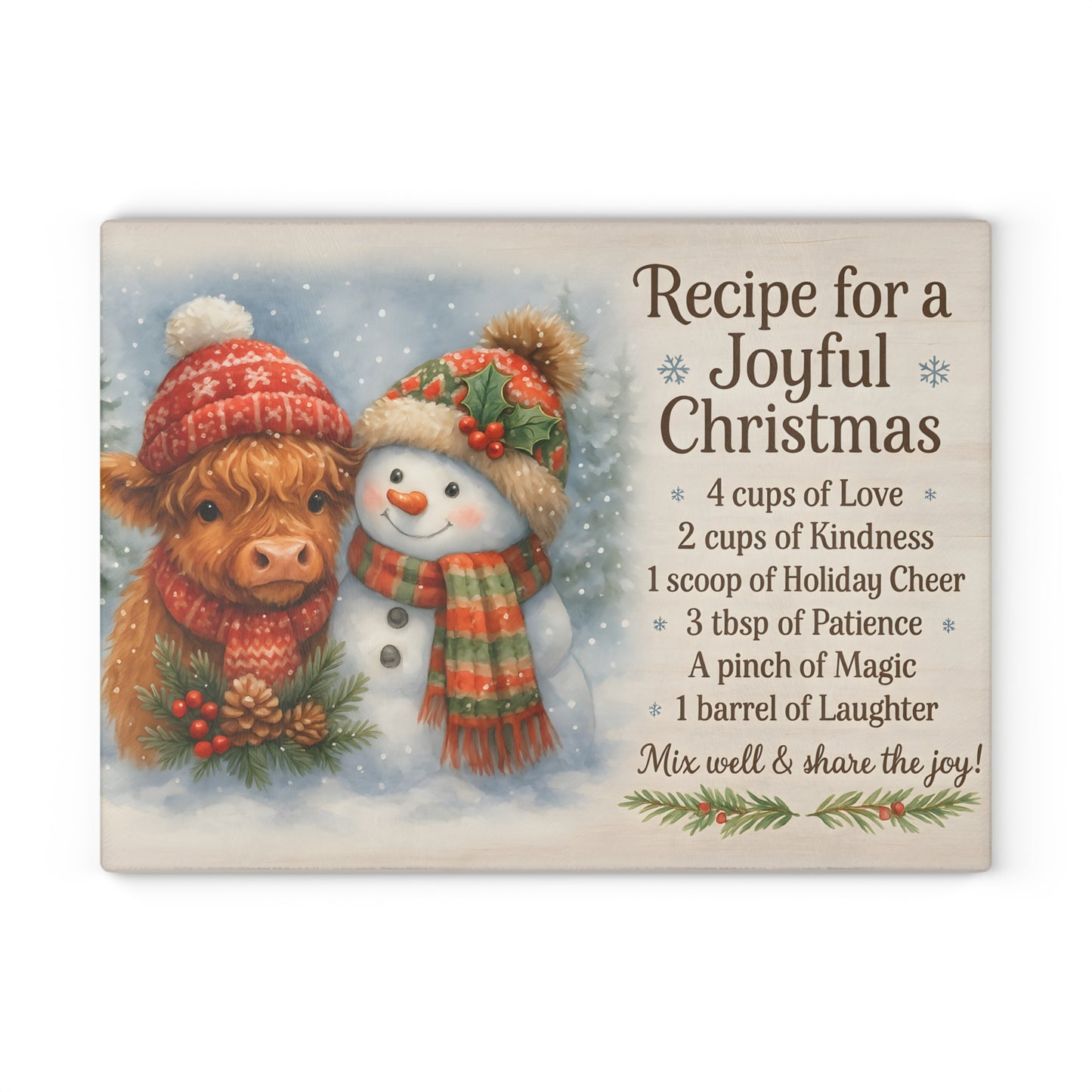 🎄✨ Recipe for a Joyful Christmas Cutting Board – Festive Holiday Charm for Your Kitchen ❄️☕