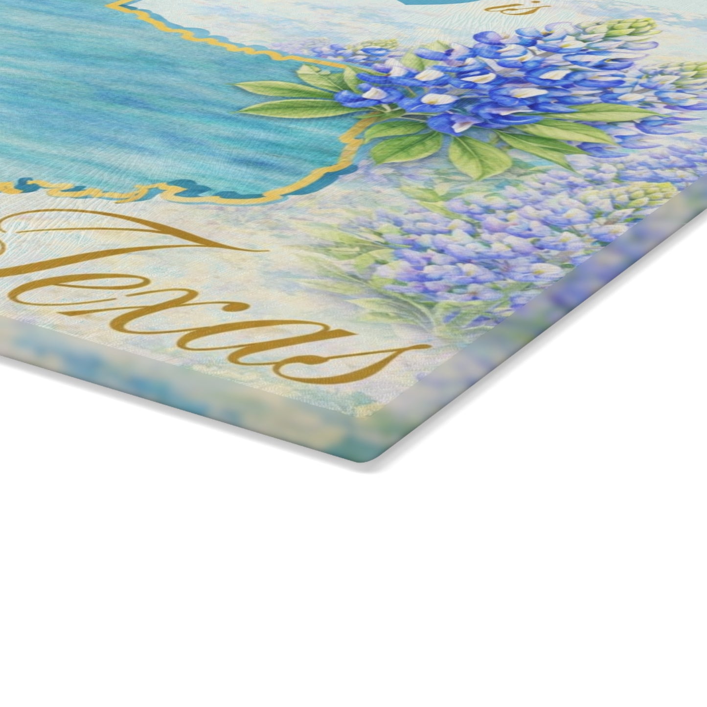 Texas State Bluebonnet Glass Cutting Board – Home Is Where the Heart Is Texas Kitchen Decor