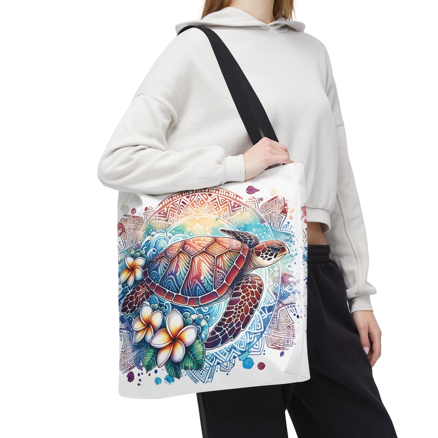 🐢 Tropical Sea Turtle Tote Bag – Coastal, Artistic & Practical 🌺