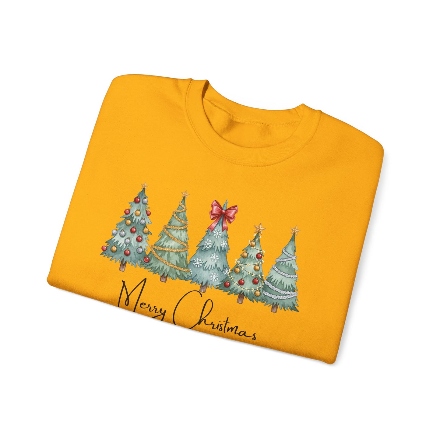 🎄✨ Merry Christmas Trees Sweatshirt – Bold Patterns & Festive Cheer