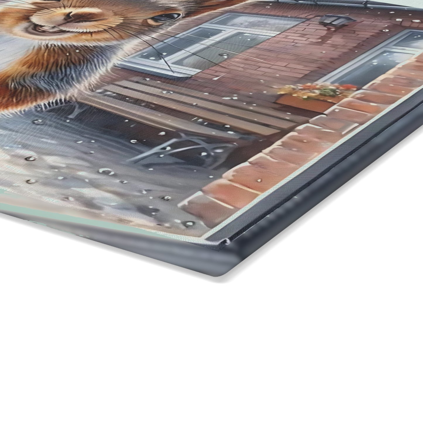 Tabla de cortar con forma de ardilla, regalo único, tabla de cortar de vidrio templado, tabla de charcutería, tabla de cortar, regalo de inauguración de la casa, tabla de cortar personalizada