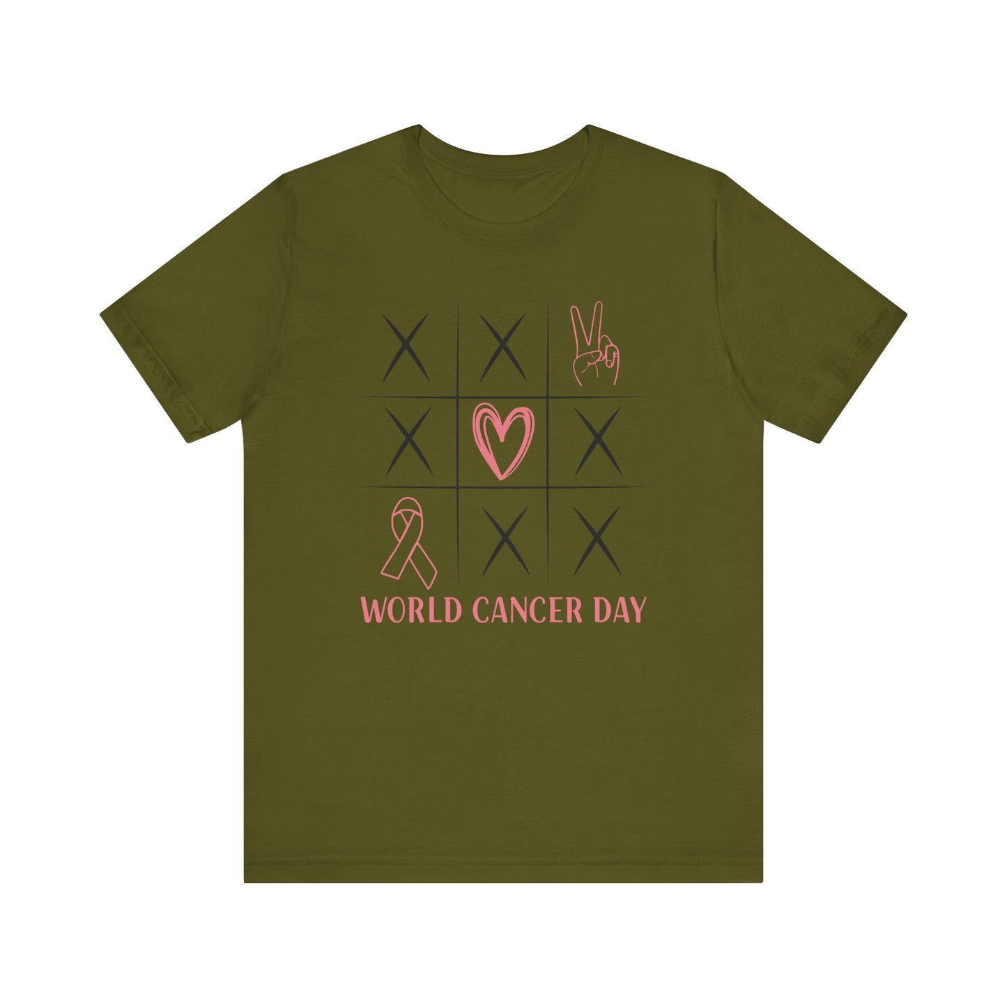🎗️ World Cancer Day Awareness T-Shirt – Peace, Love & Hope 💕