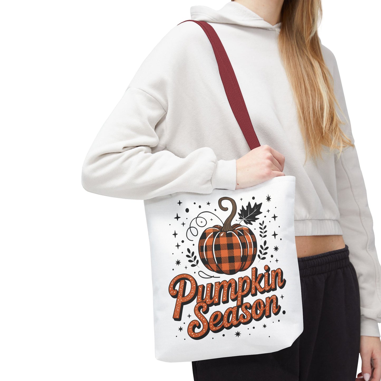 🎃 Pumpkin Season Tote Bag – Fall Buffalo Plaid Style for Autumn Lovers 🍂