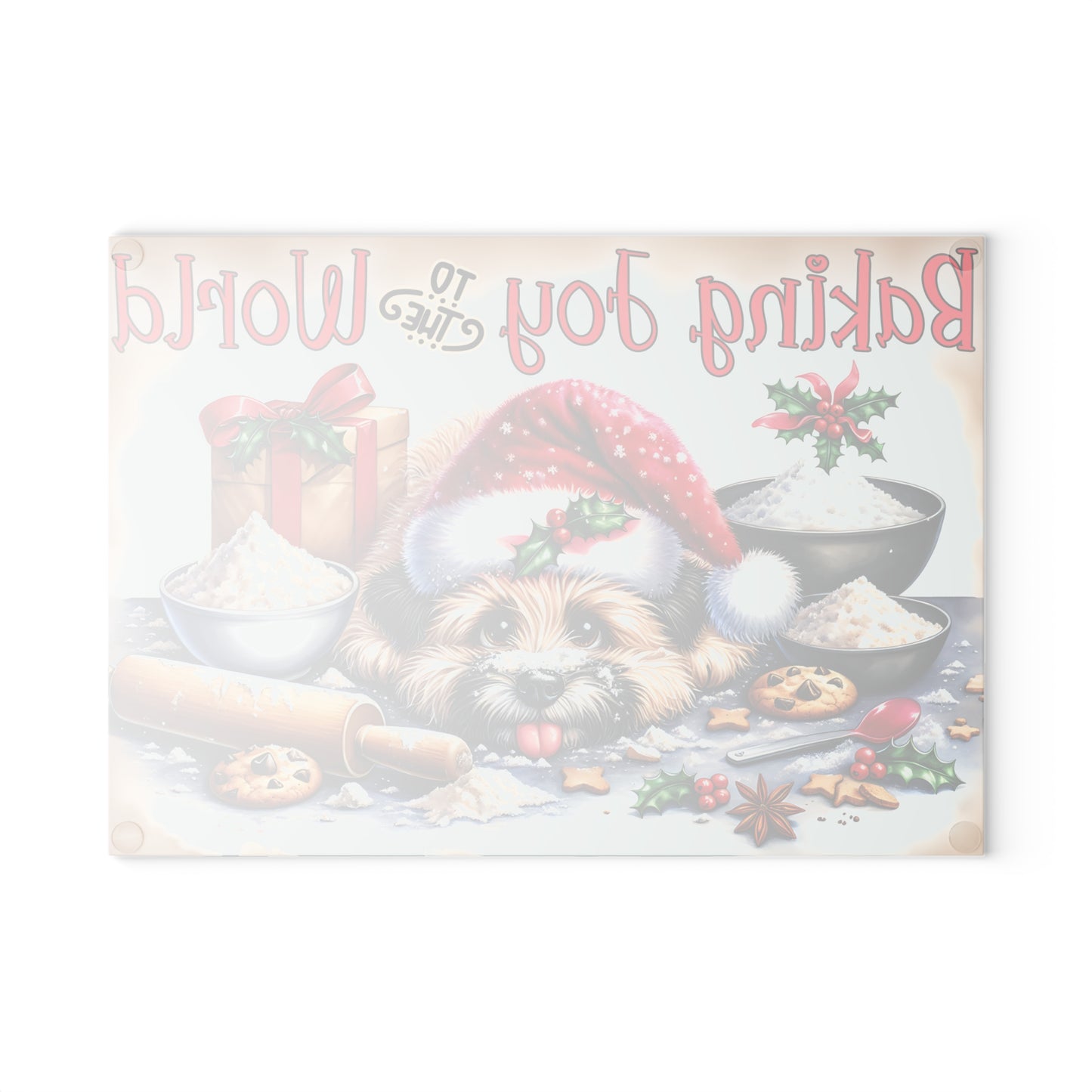 🎄 Baking Joy to the World Puppy Cutting Board – Sweet Holiday Kitchen Cheer 🎅🐾