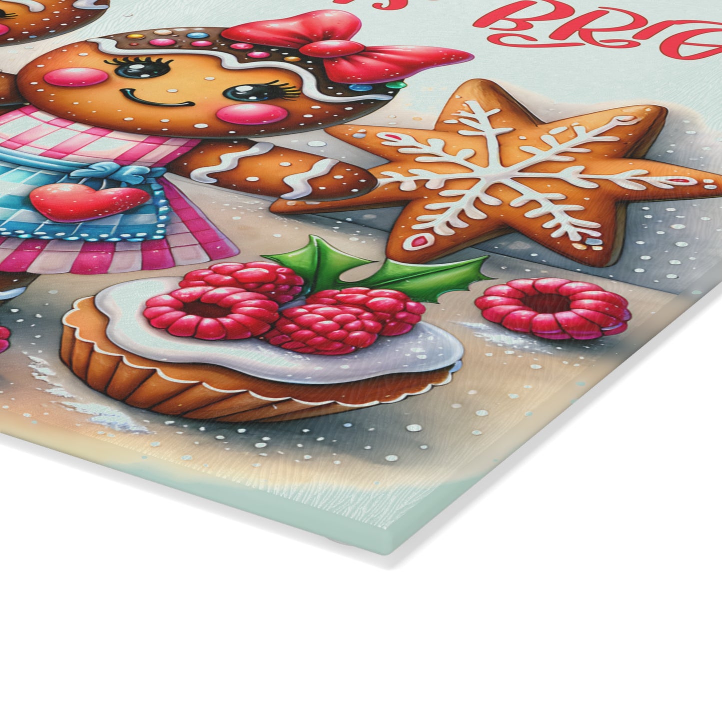🍪✨ Baking Spirits Bright Gingerbread Couple Cutting Board ✨🍪