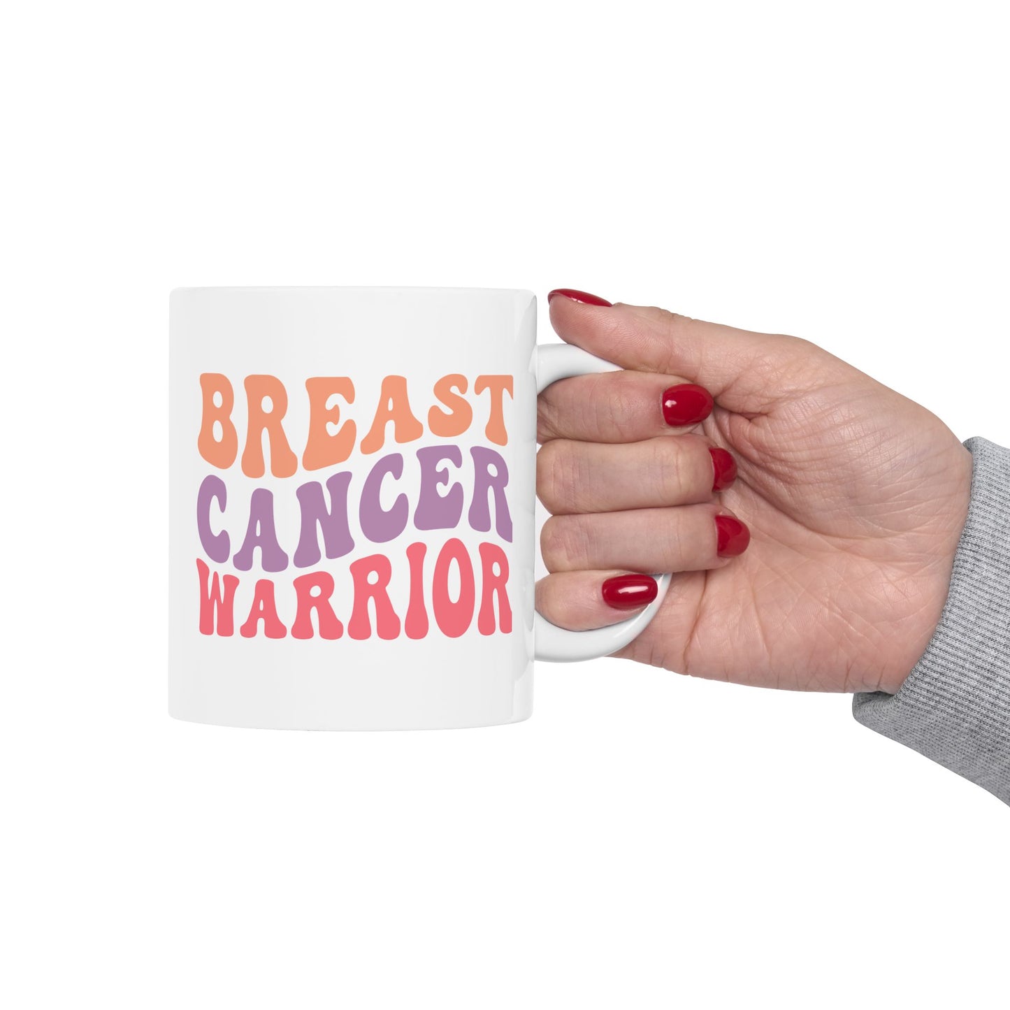 🎀 Breast Cancer Warrior Mug – Retro Strength & Bold Courage 💪