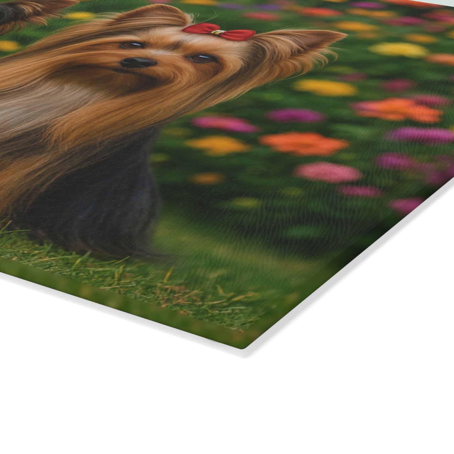 🐕🌸 Yorkie Garden Pair Cutting Board – Blooming Beauty for Your Kitchen 🌼