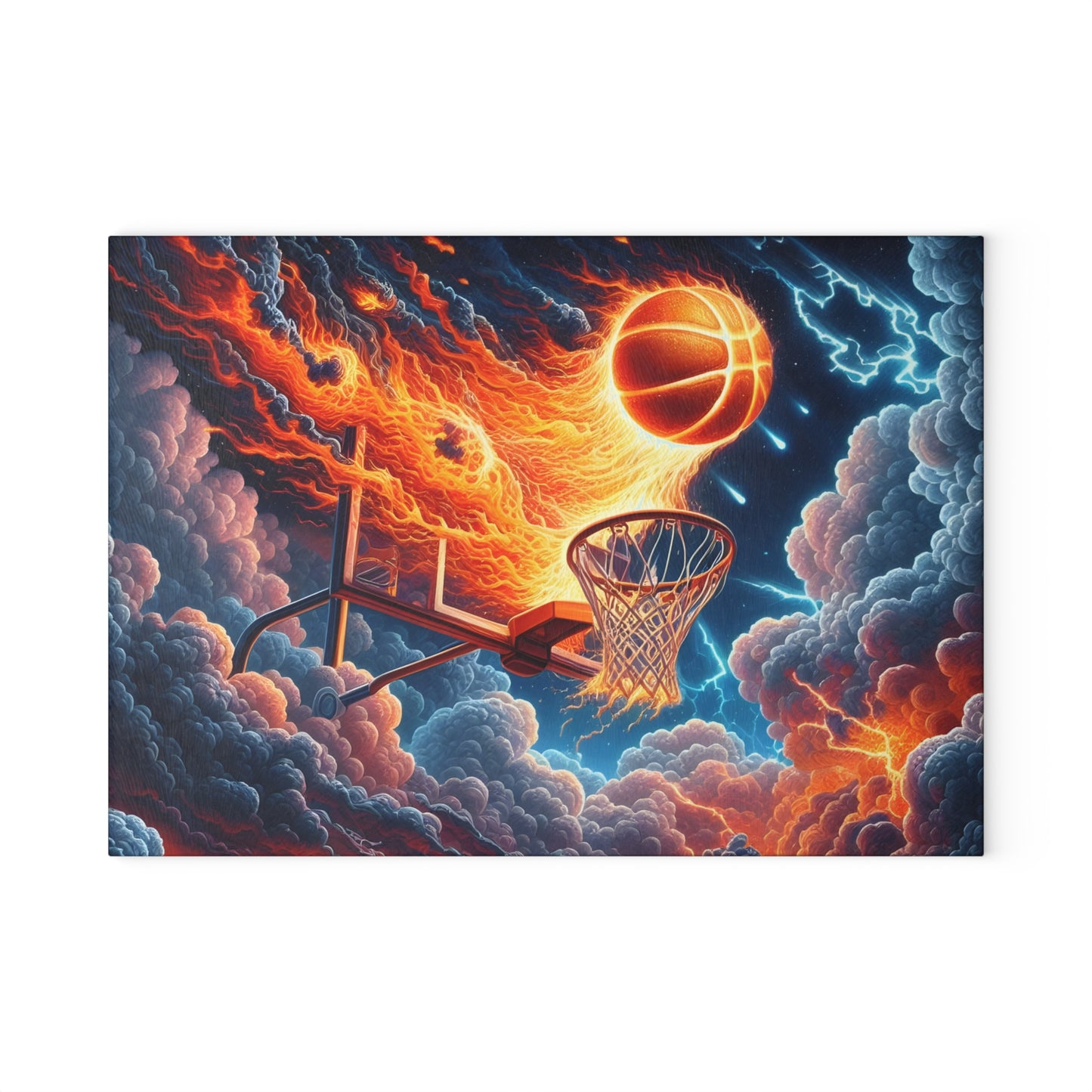 🔥 Fiery Basketball Slam Cutting Board – Bring the Heat to Your Kitchen