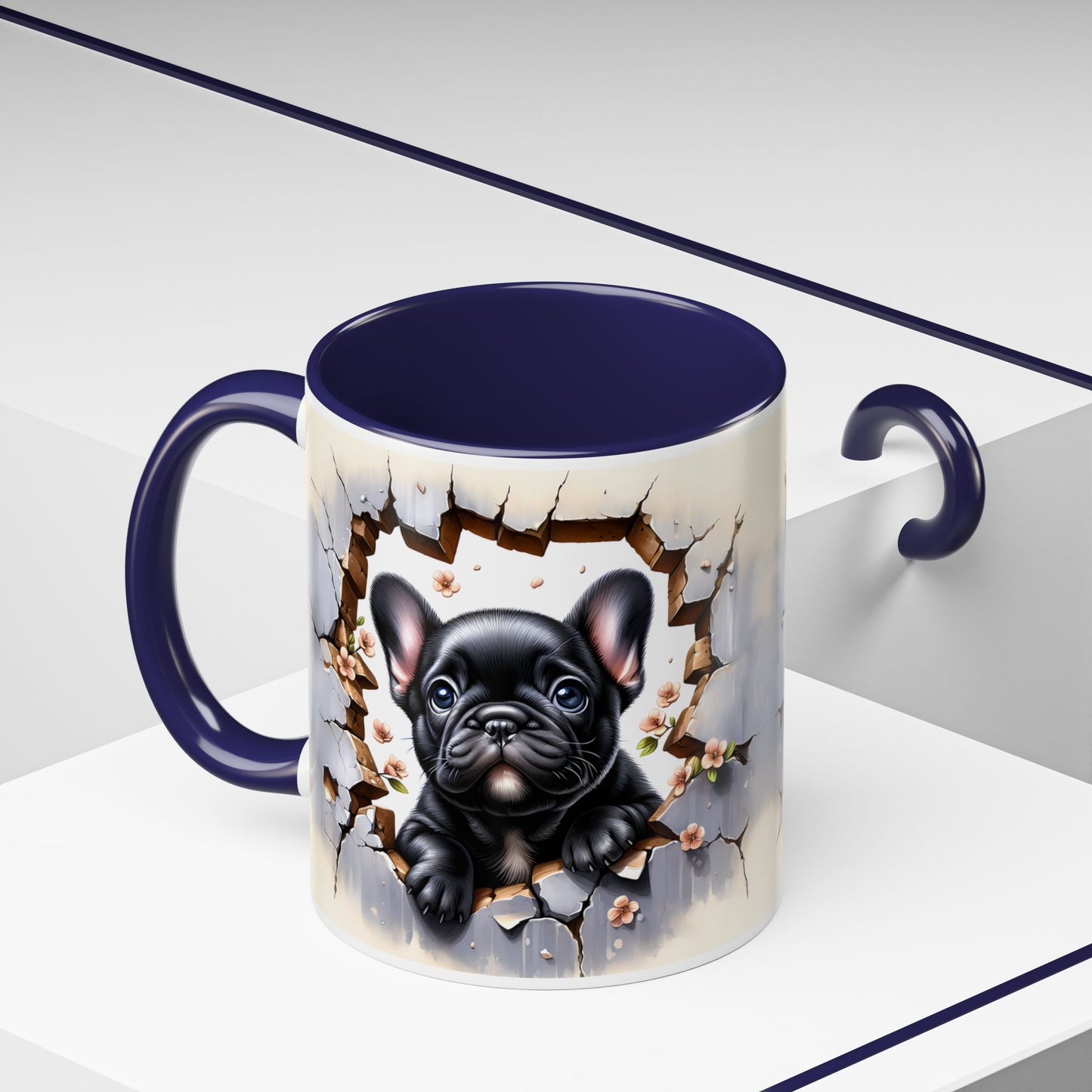 🐾☕ Black French Bulldog Puppy Accent Mug – Cute Breakthrough Pup Design ✨