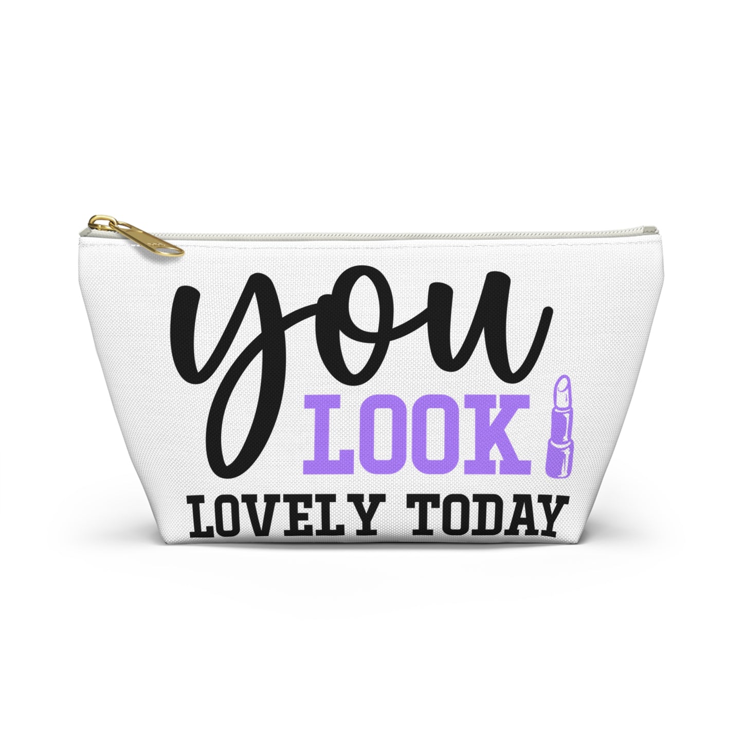 Accessory Pouch – "You Look Lovely Today" Purple Makeup Bag