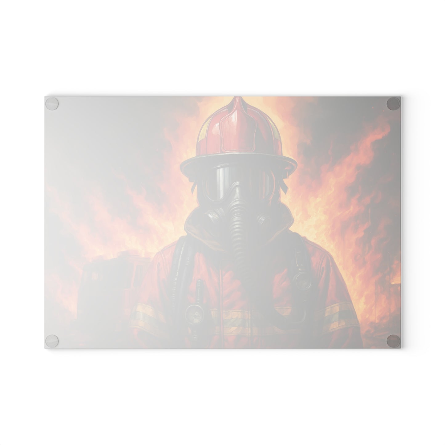 Firefighter Portrait Cutting Board – Strength, Courage, and Honor