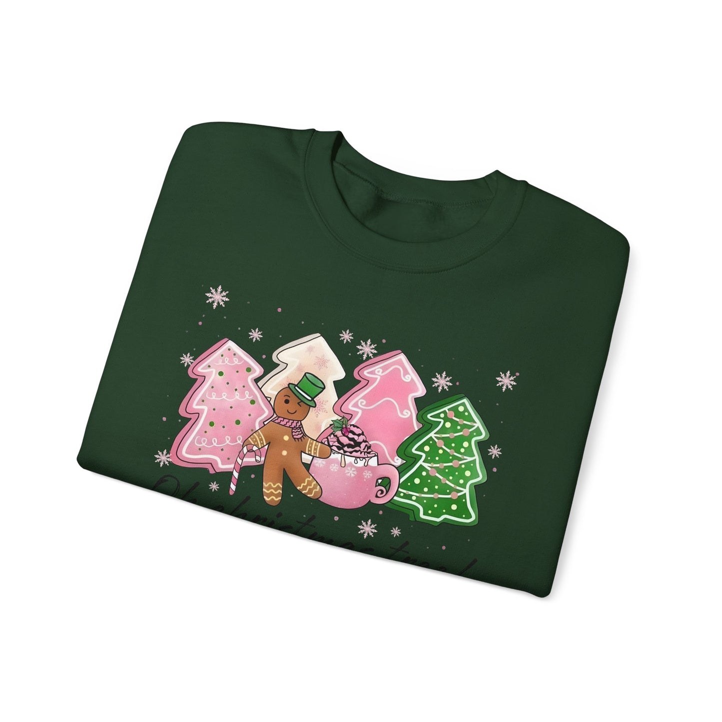 🎄🍪 Oh Christmas Tree! Gingerbread & Cocoa Crewneck – Sweet Holiday Cookie Lover Gift