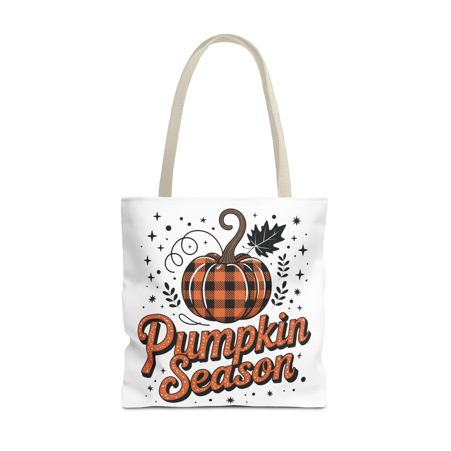 🎃 Pumpkin Season Tote Bag – Fall Buffalo Plaid Style for Autumn Lovers 🍂