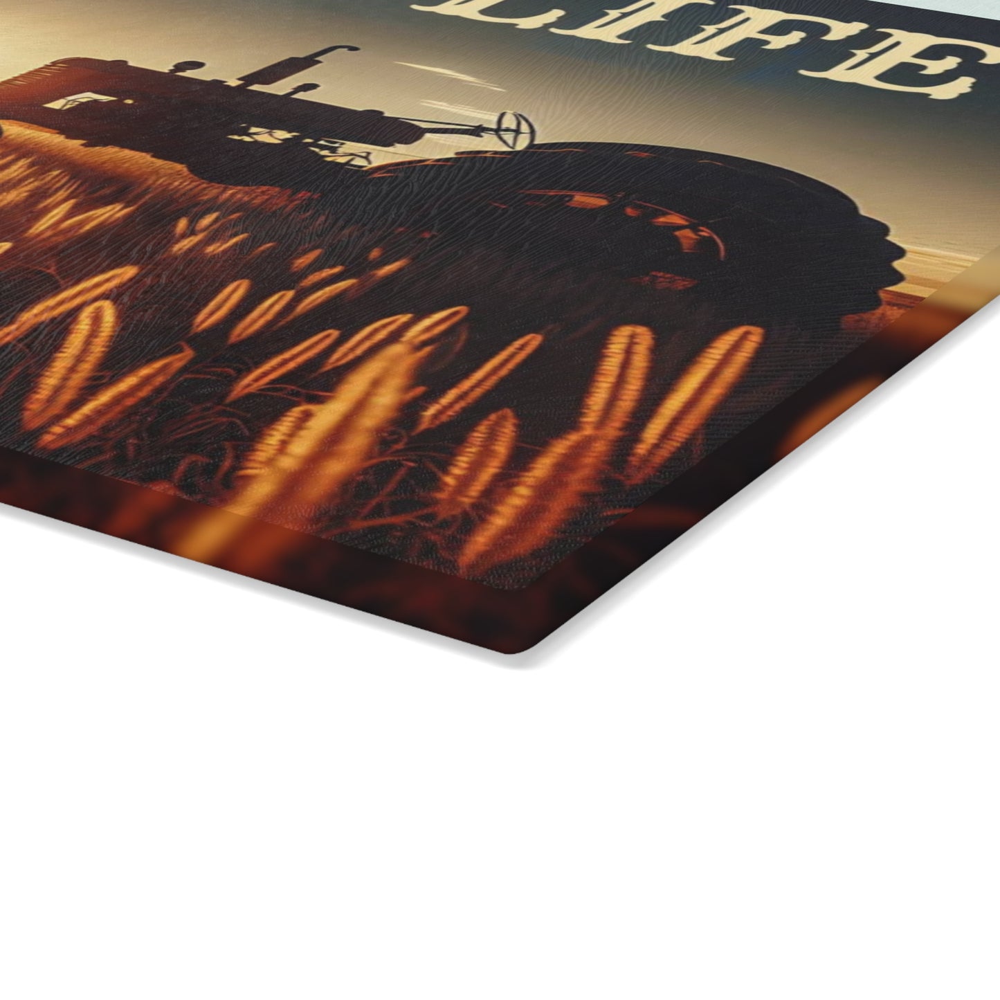 Farm Life Glass Cutting Board – Rustic Countryside Kitchen Art