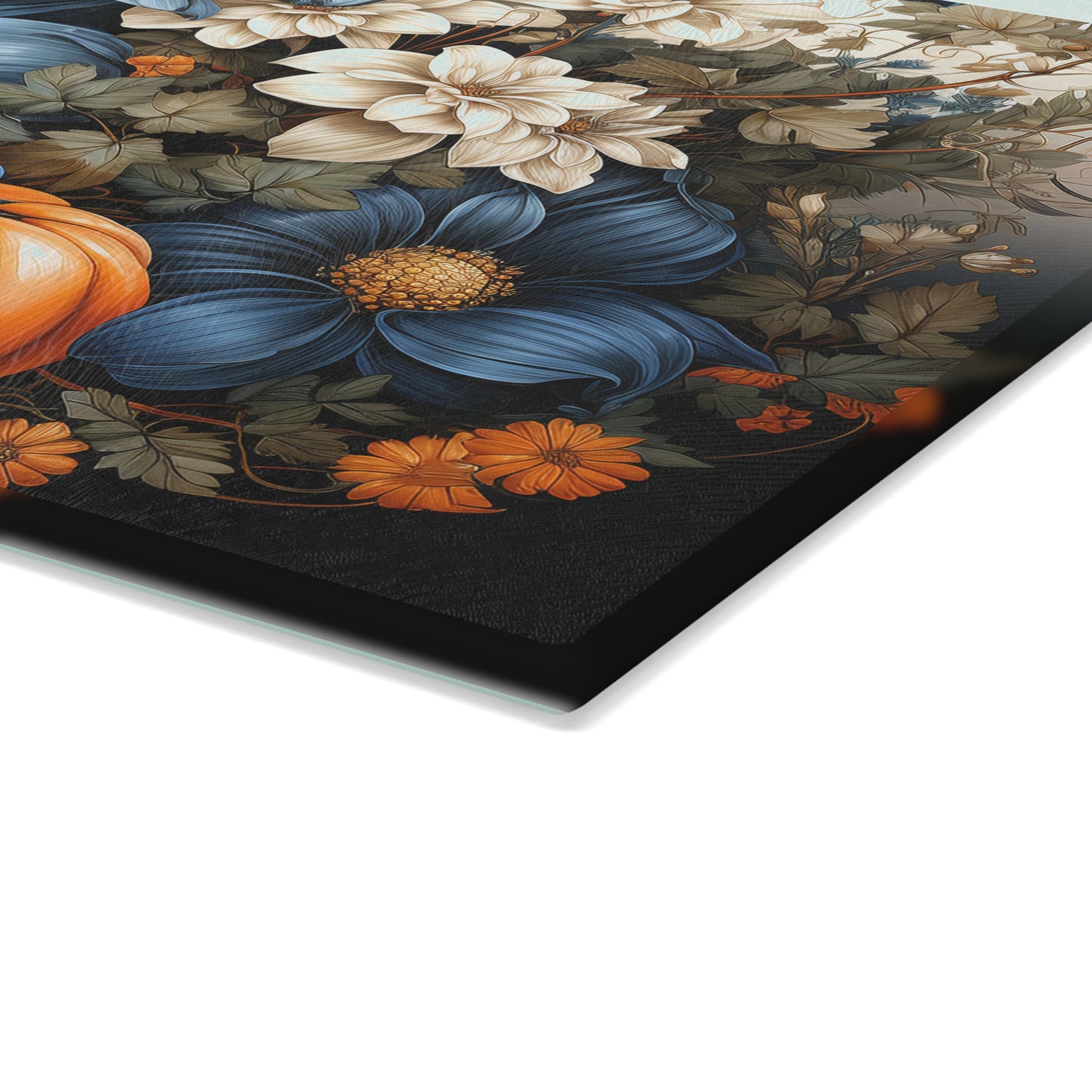 Tabla de cortar con diseño de calabazas otoñales: elegantes flores otoñales para tu cocina