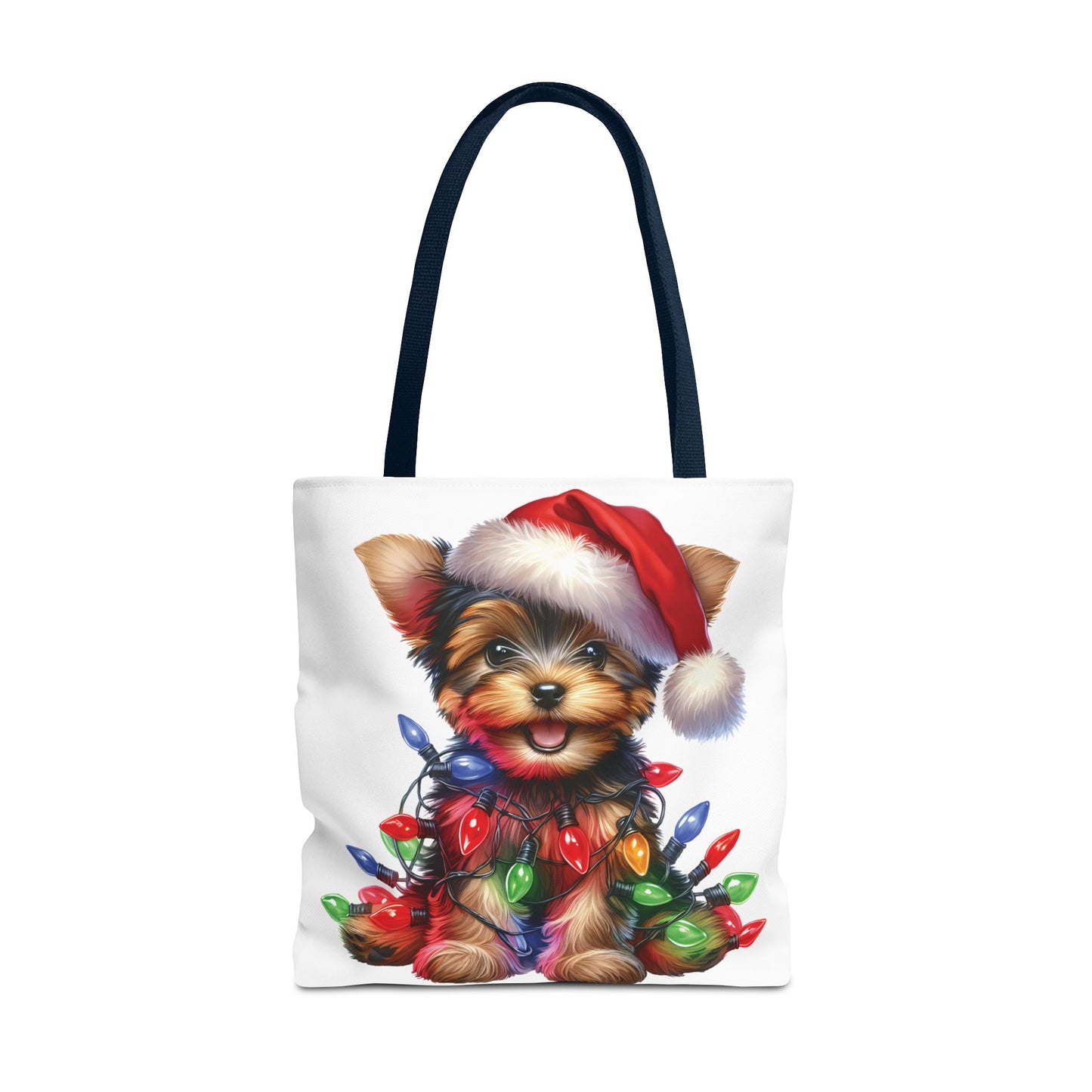🎄 Yorkie Christmas Lights Tote Bag – Holiday Cheer in Every Carry 🎁
