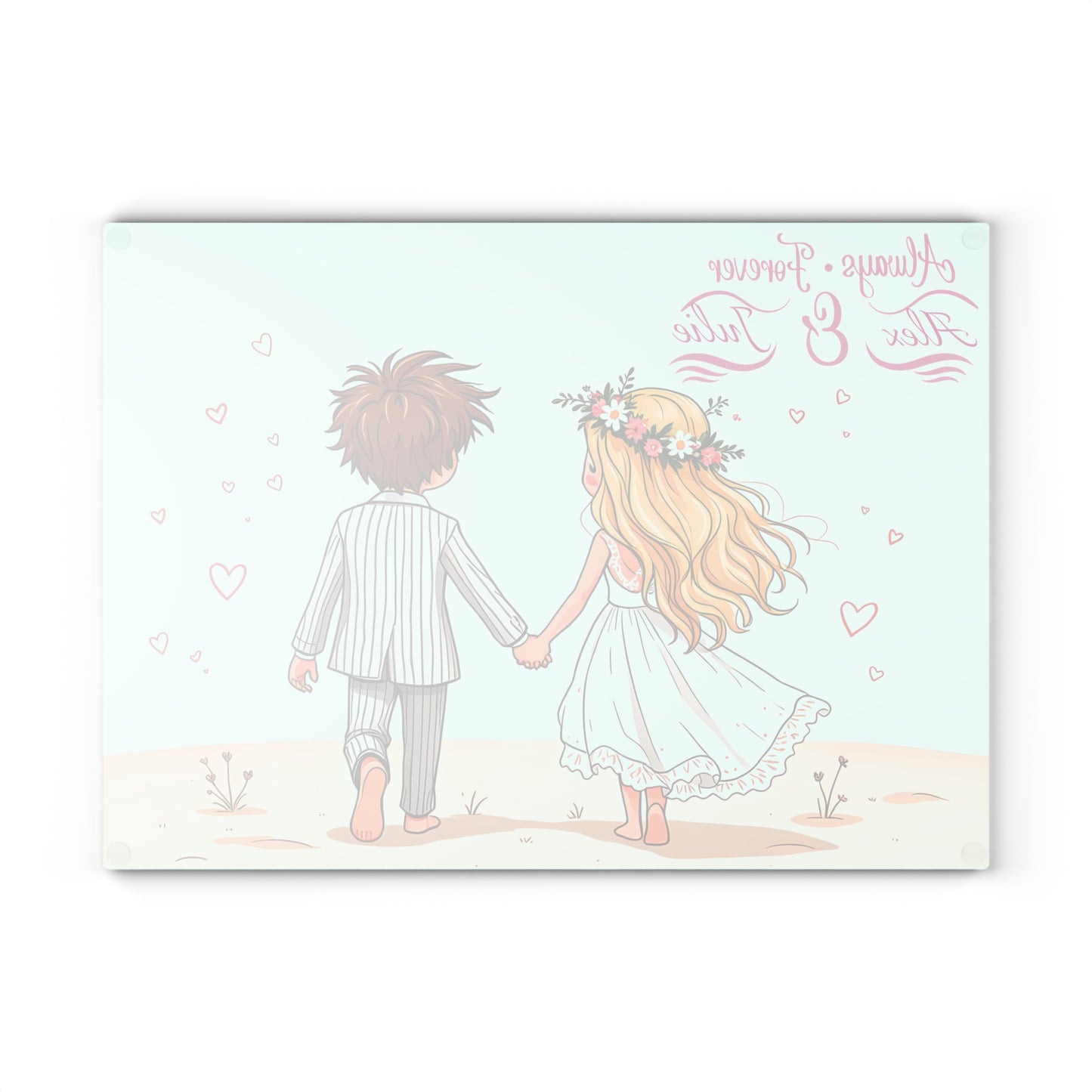 Personalized Wedding Couple Cutting Board – Custom Love Keepsake with “Always & Forever” Charm