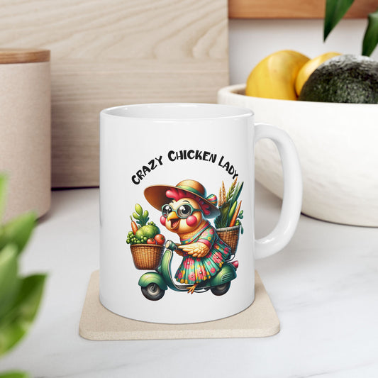 Pollito Veggie Amante de los Patinetes - Taza de Café con Pollito y Patinete 🛵🌽