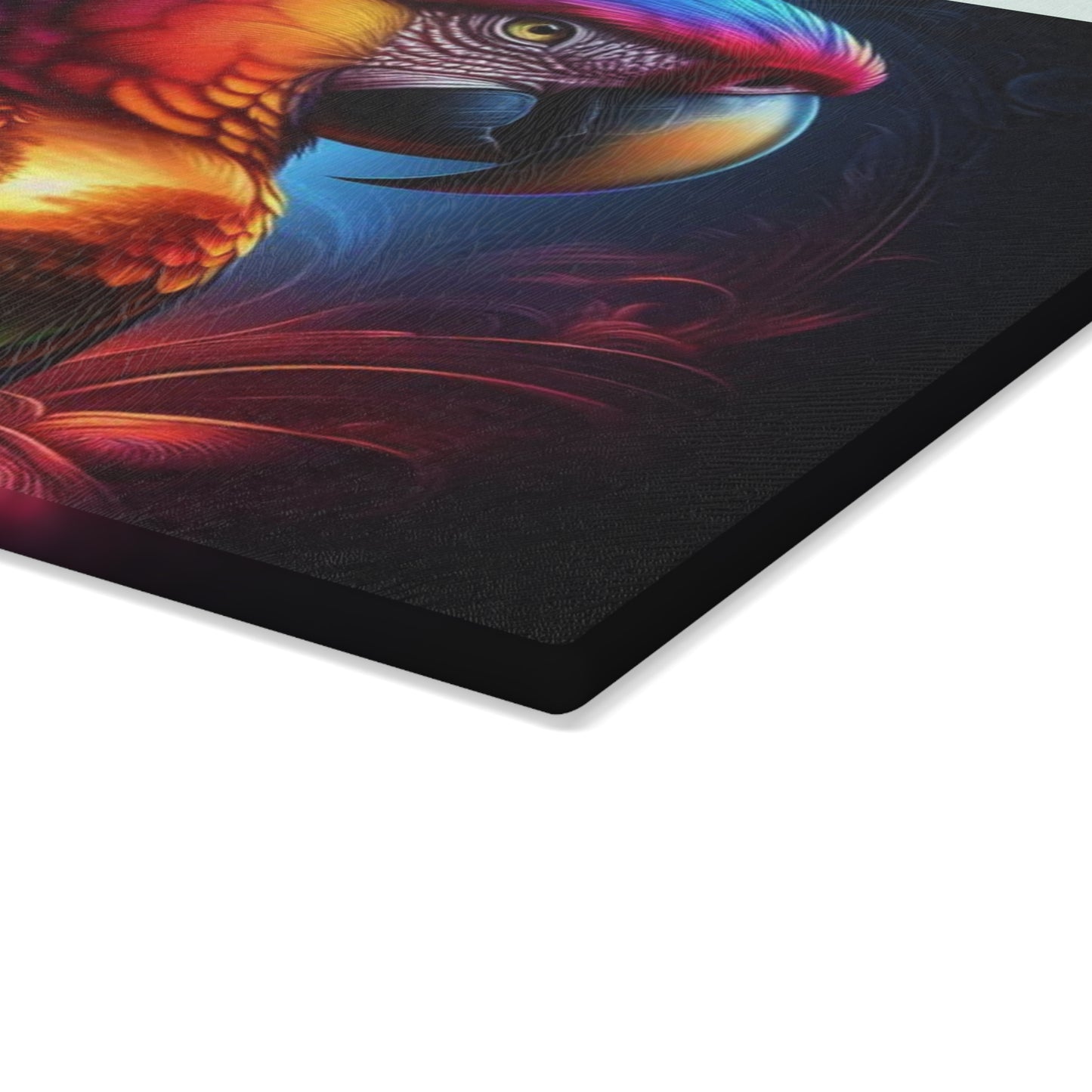 🦜🔥 Vibrant Sunset Macaw Cutting Board – Bold Color & Dramatic Tropical Flair for Your Kitchen