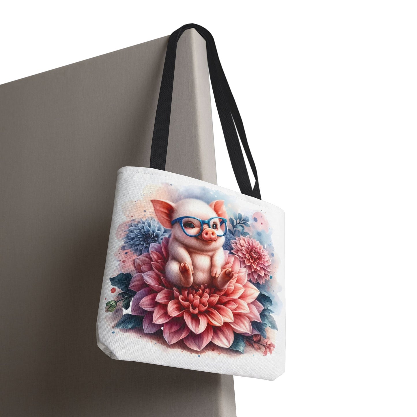 🐷 Floral Piglet Tote Bag – Cute, Whimsical & Practical 🌸