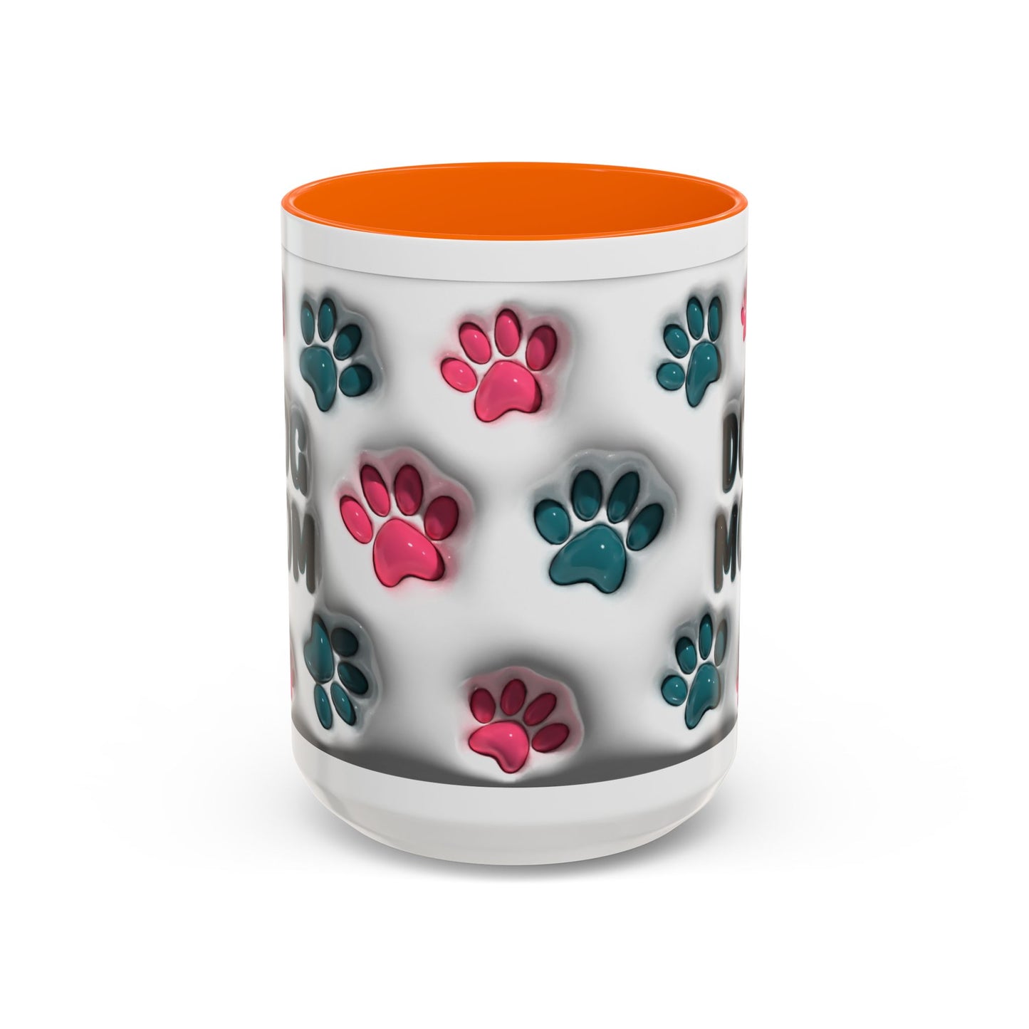 Dog Mom Accent Mug – Colorful Paw Print Cup for Proud Pet Parents