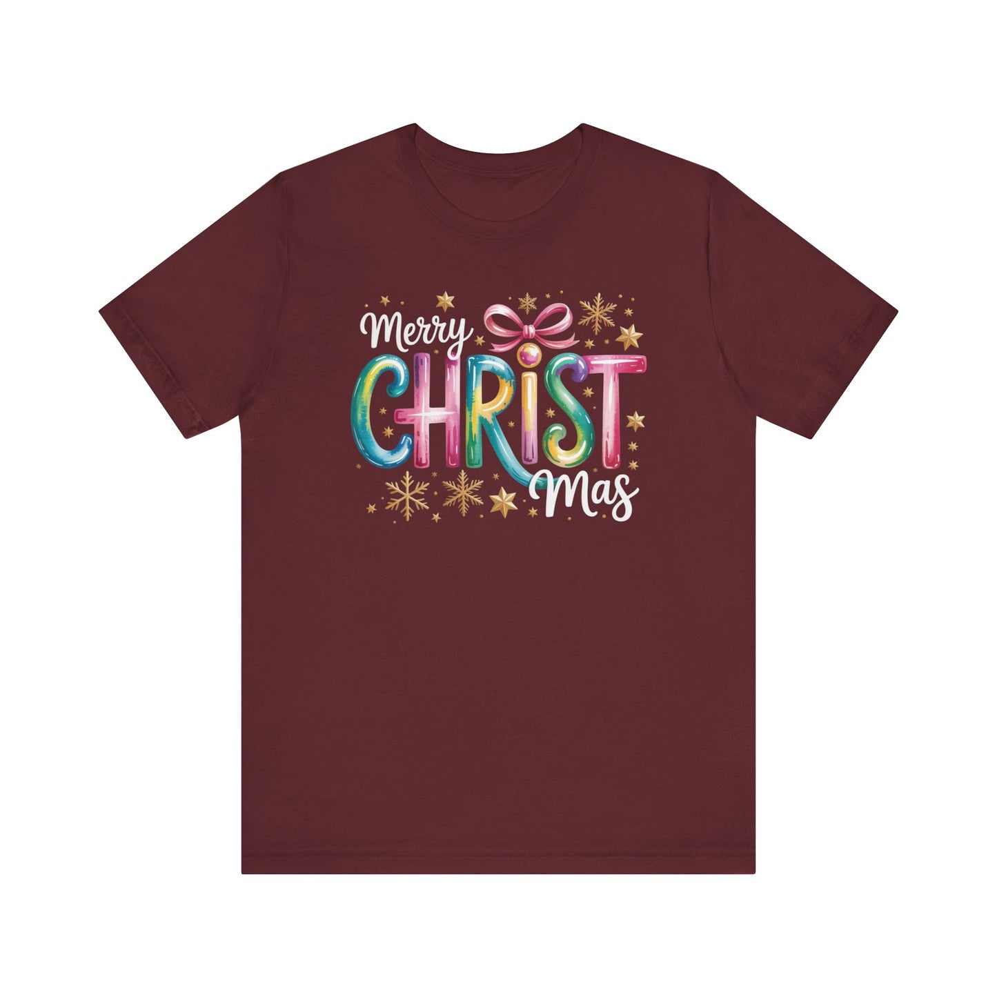🎄✨ Merry Christmas Glow Lettering T-Shirt – Festive & Bright Holiday Style 🎁🌟