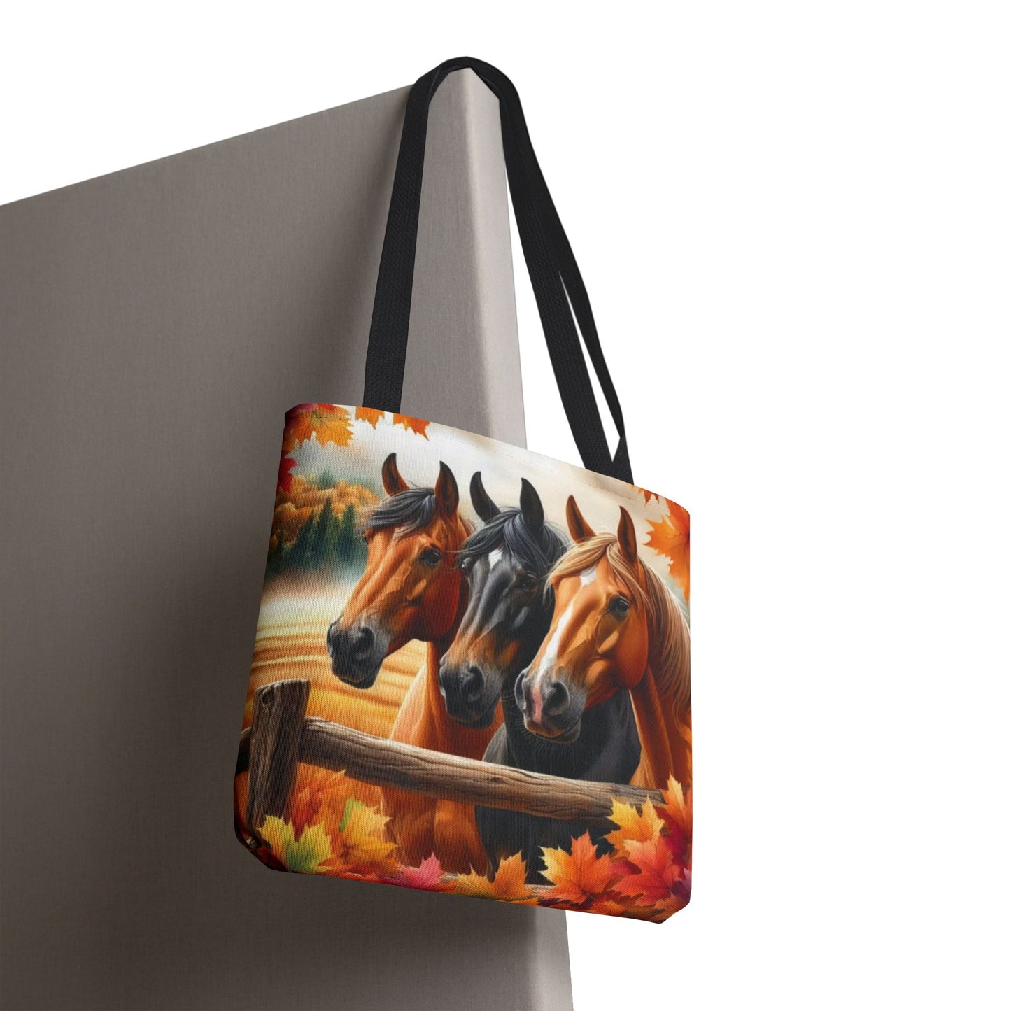 🐴 Autumn Horse Trio Tote Bag – Rustic, Stylish & Practical 🍂