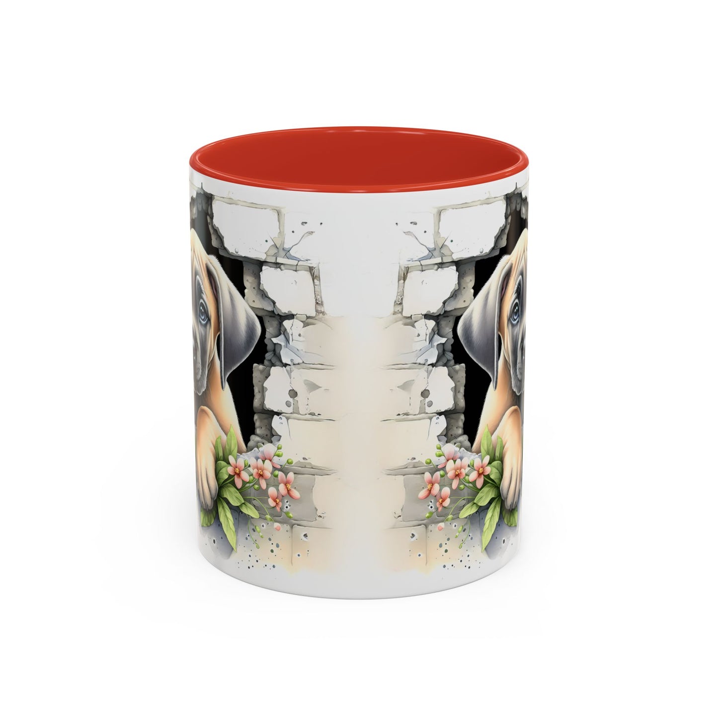 🐾 Great Dane Puppy Accent Mug – Sweet Peek-Through Puppy Design ☕💛