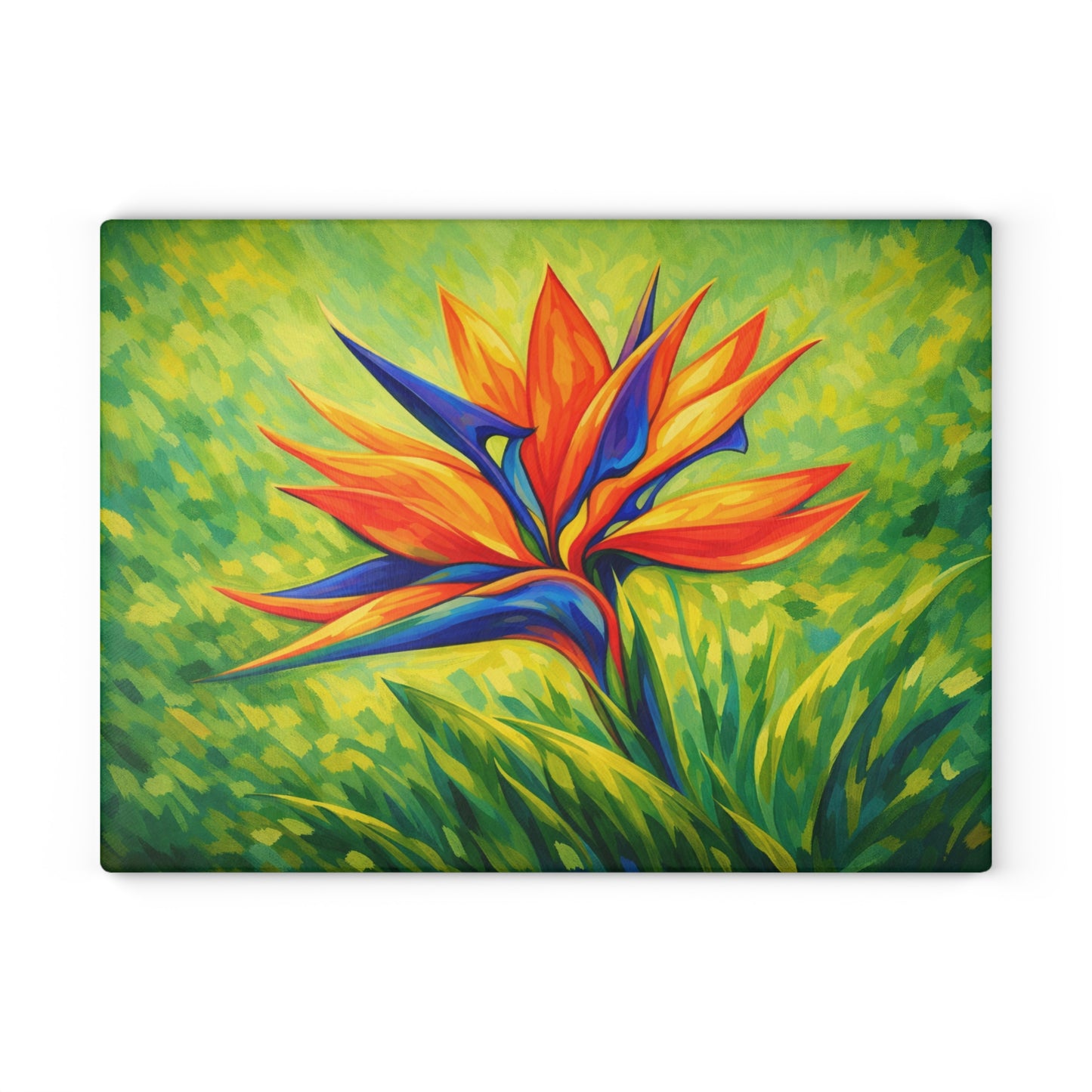 Bird of Paradise Flower Glass Cutting Board – Tropical Floral Kitchen Decor