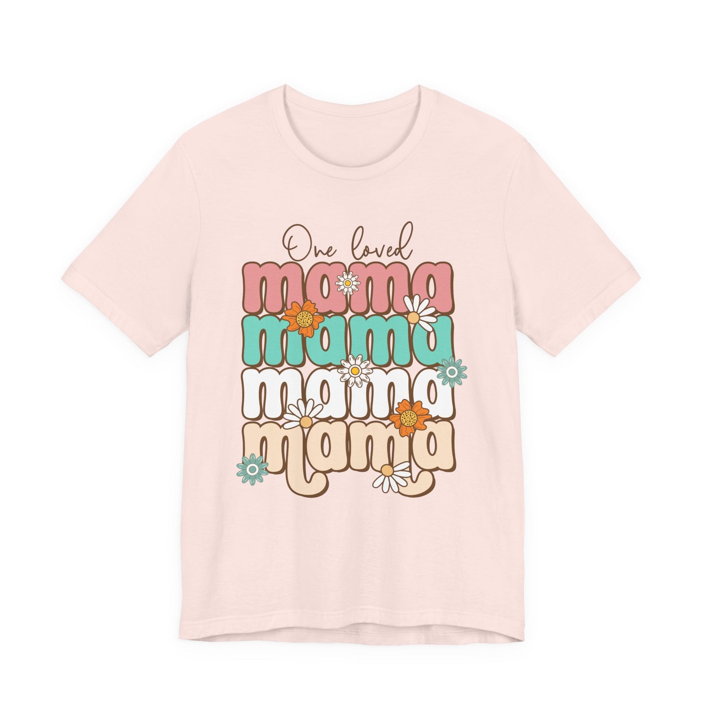 👕 Mama, Mama, Mama, Mama Boho-Style T-Shirt – Joyful Chaos of Motherhood 🌿