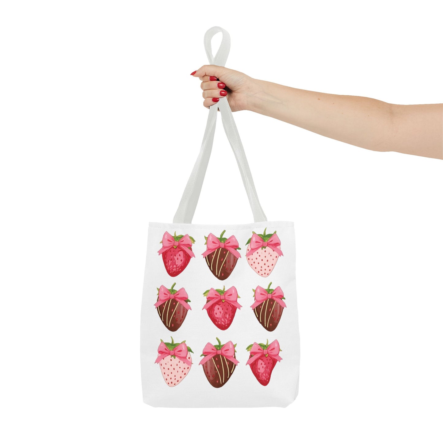 🍓 Chocolate-Covered Strawberry Tote Bag – Sweet, Stylish & Practical 🍫