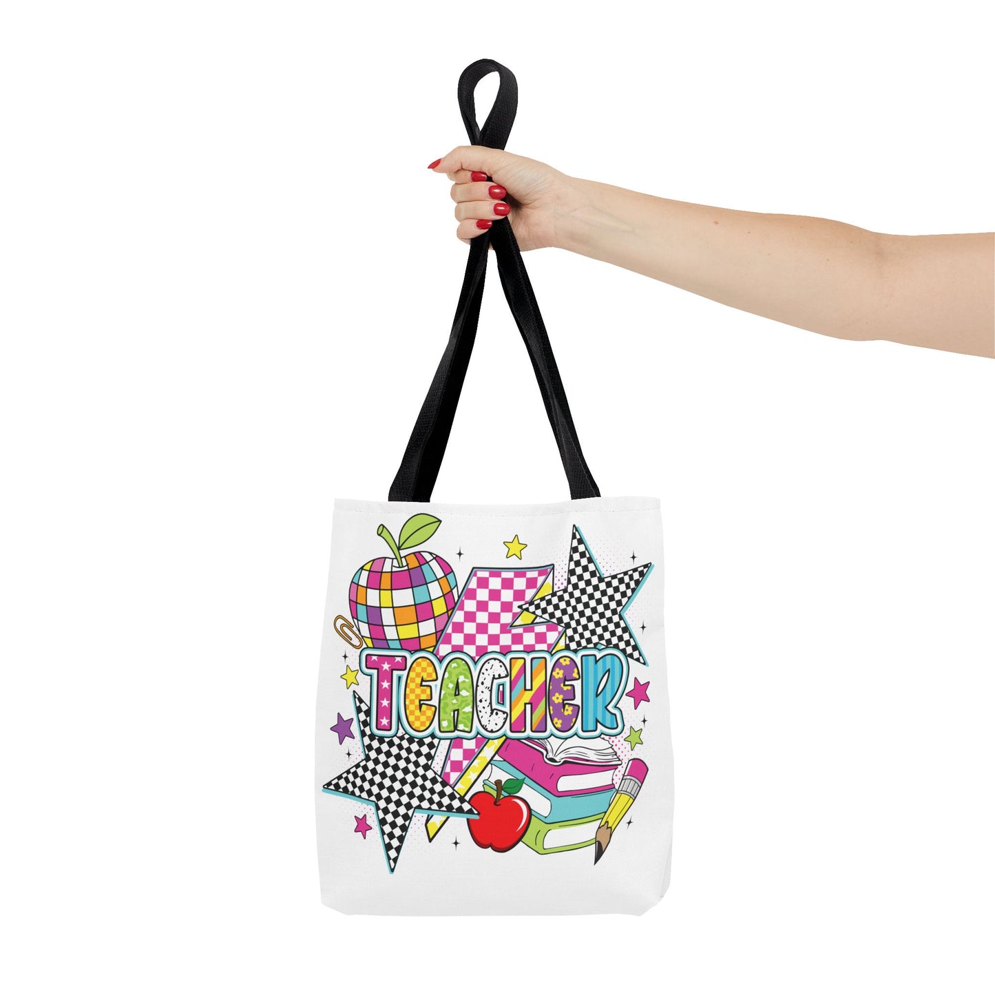 🌟 Bright Teacher Stars Tote – Bold Style for the Best in Class 🍎