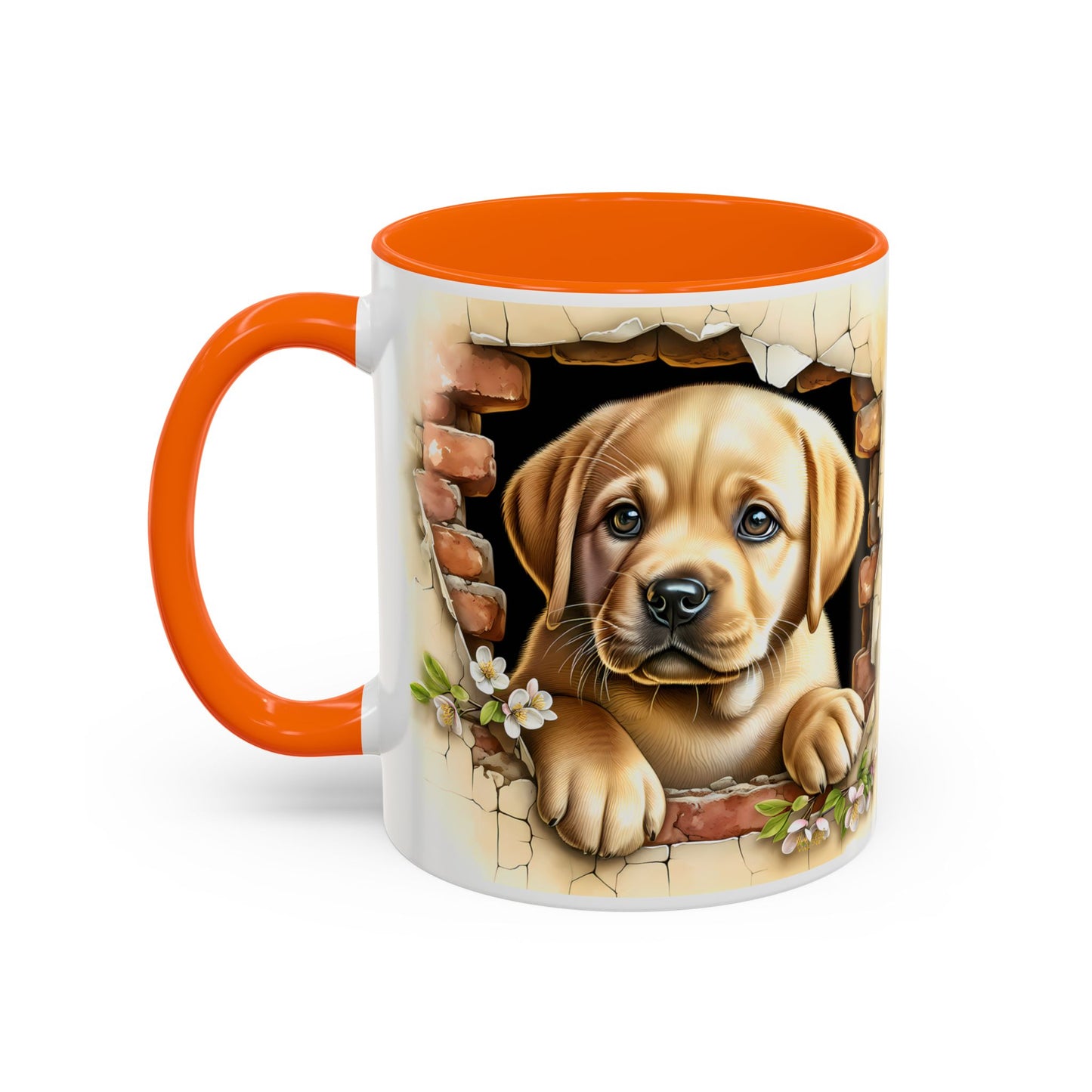 🐶☕ Labrador Puppy Peek Accent Mug – Sweet Yellow Lab Lover Gift ✨💛