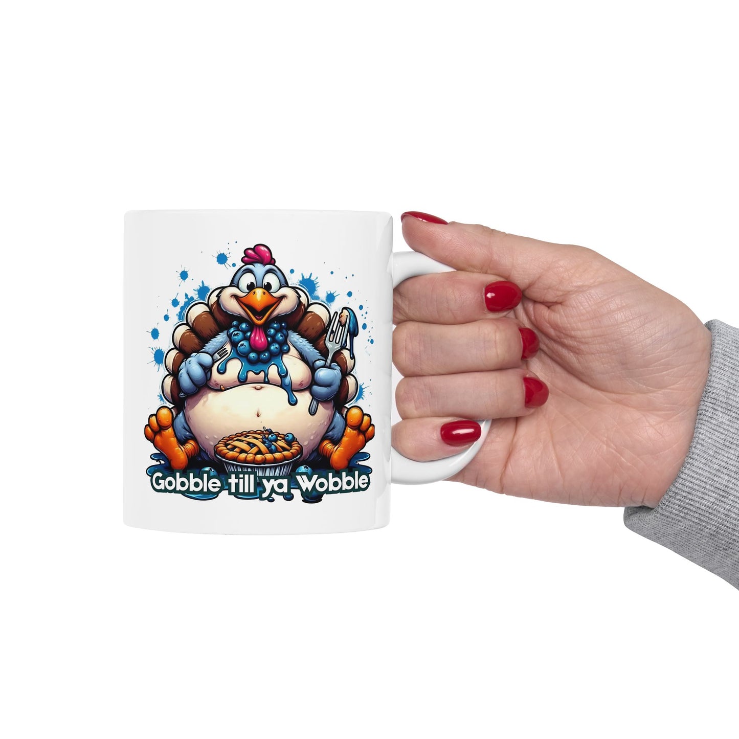 🦃🥧 Gobble Till Ya Wobble Mug – Funny Thanksgiving Coffee Cup ☕🍂