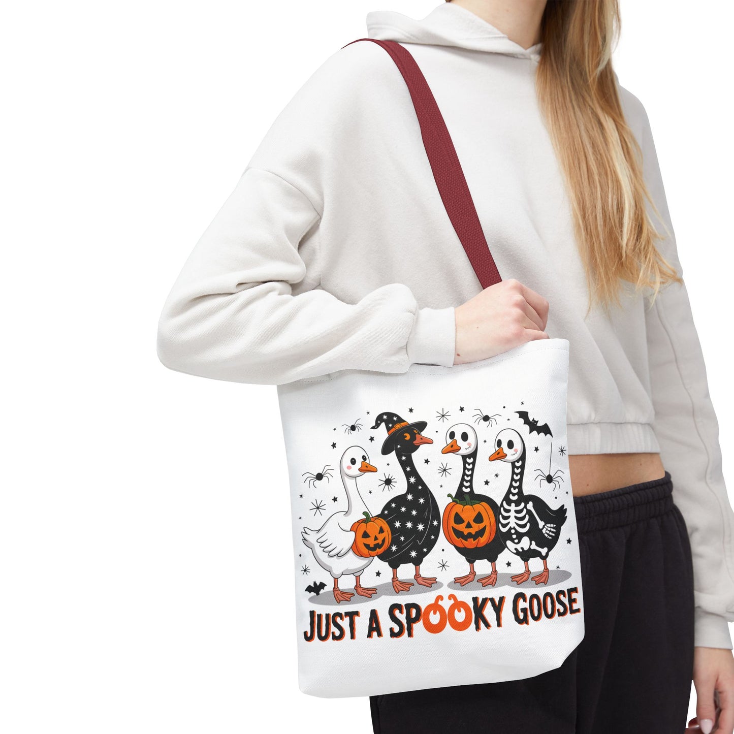 🦢 Just a Spooky Goose Tote Bag – Honkin’ Into Halloween 🎃👻