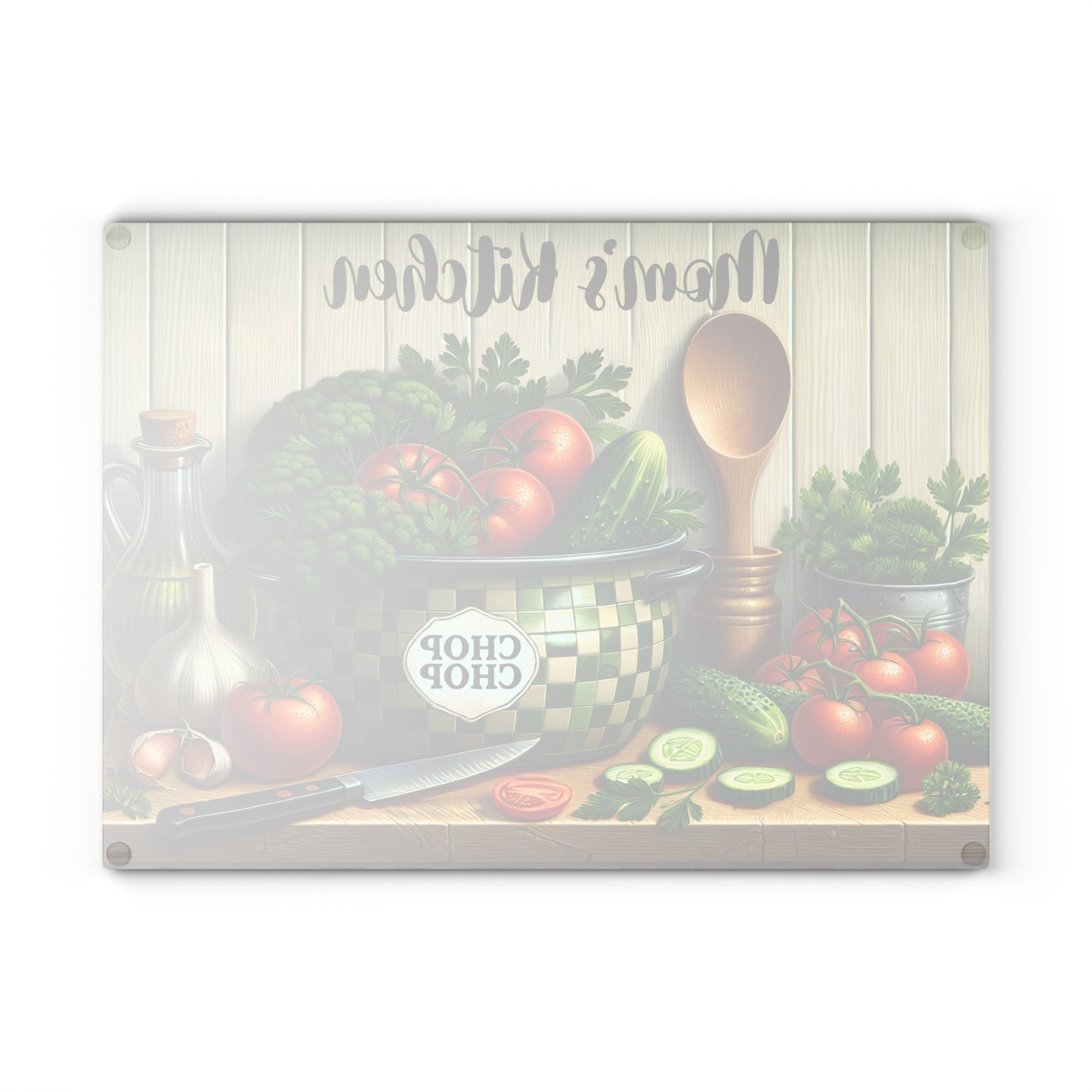 Tabla de cortar 'Chop Chop' de Mom's Kitchen: estilo fresco de jardín con un toque de descaro