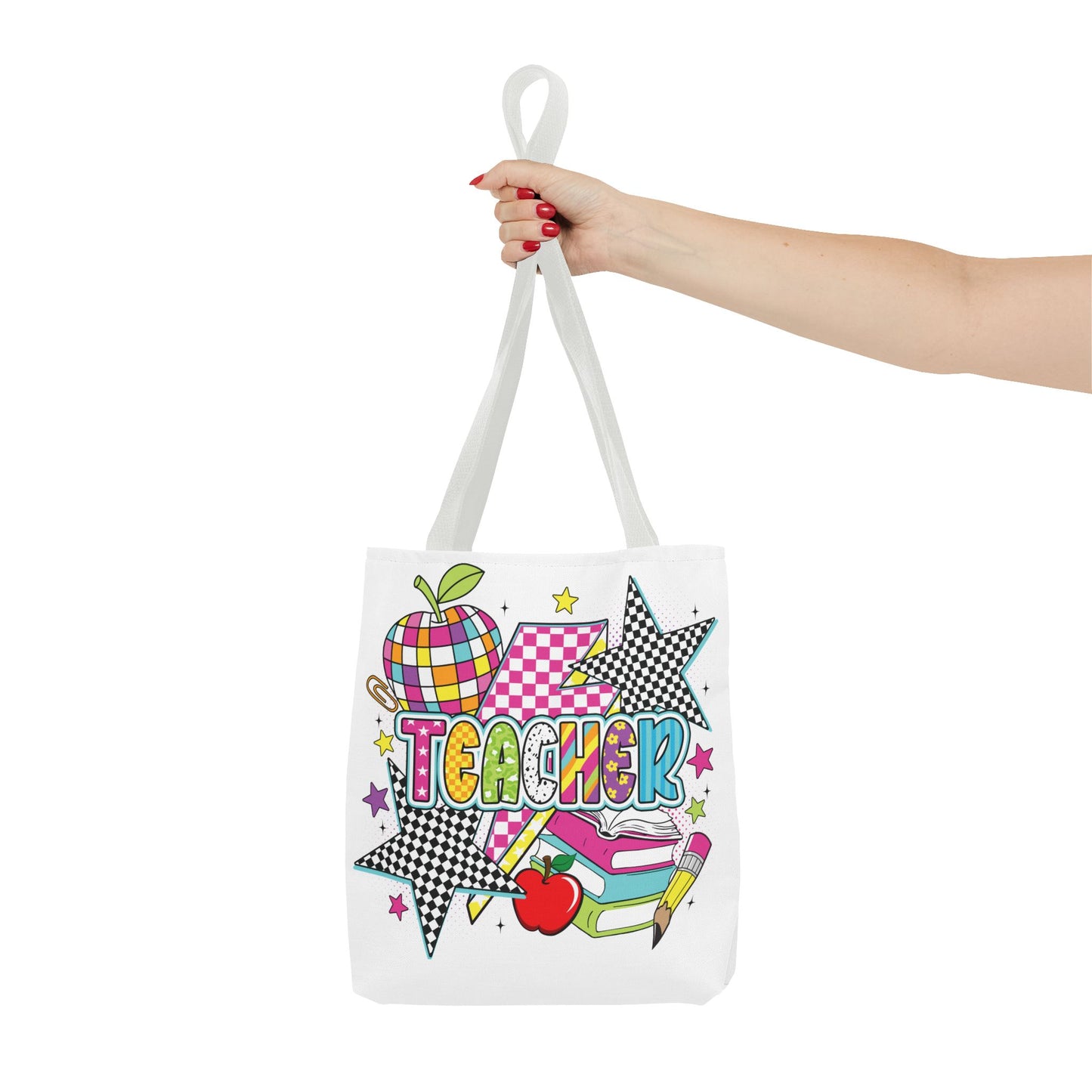 🌟 Bright Teacher Stars Tote – Bold Style for the Best in Class 🍎