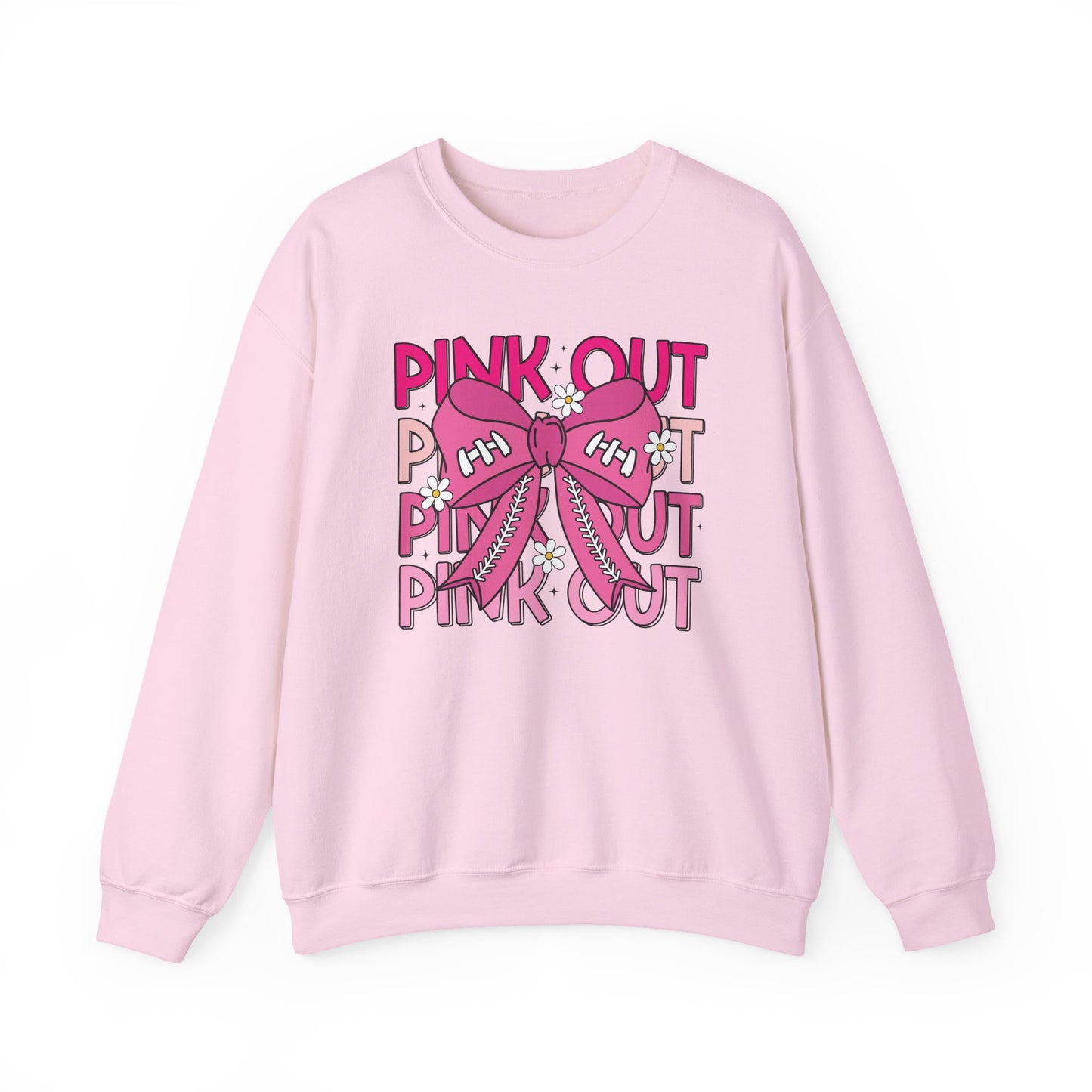 🎀🌸 Pink Out Sweatshirt – Cheer Bow Breast Cancer Awareness