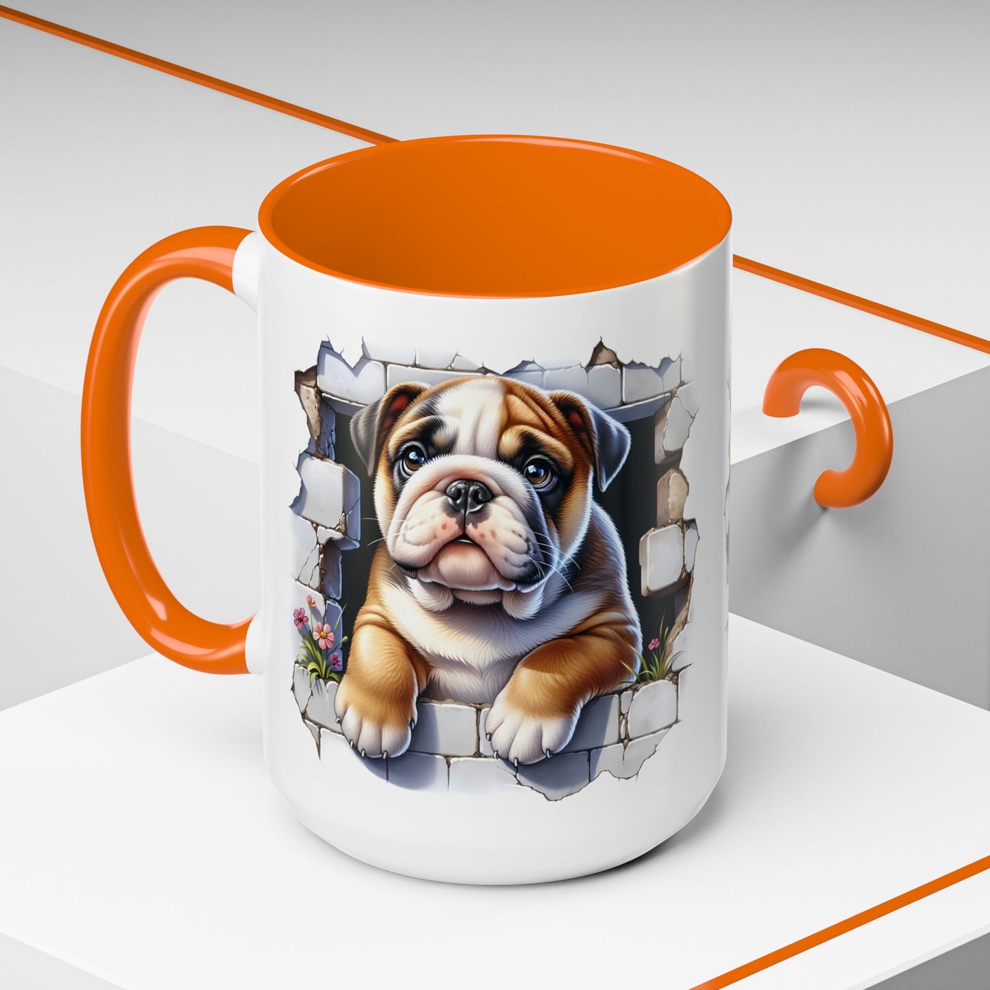 🐶☕ English Bulldog Puppy Accent Mug – Adorable Breakthrough Pup Design ✨rs (11/15oz)