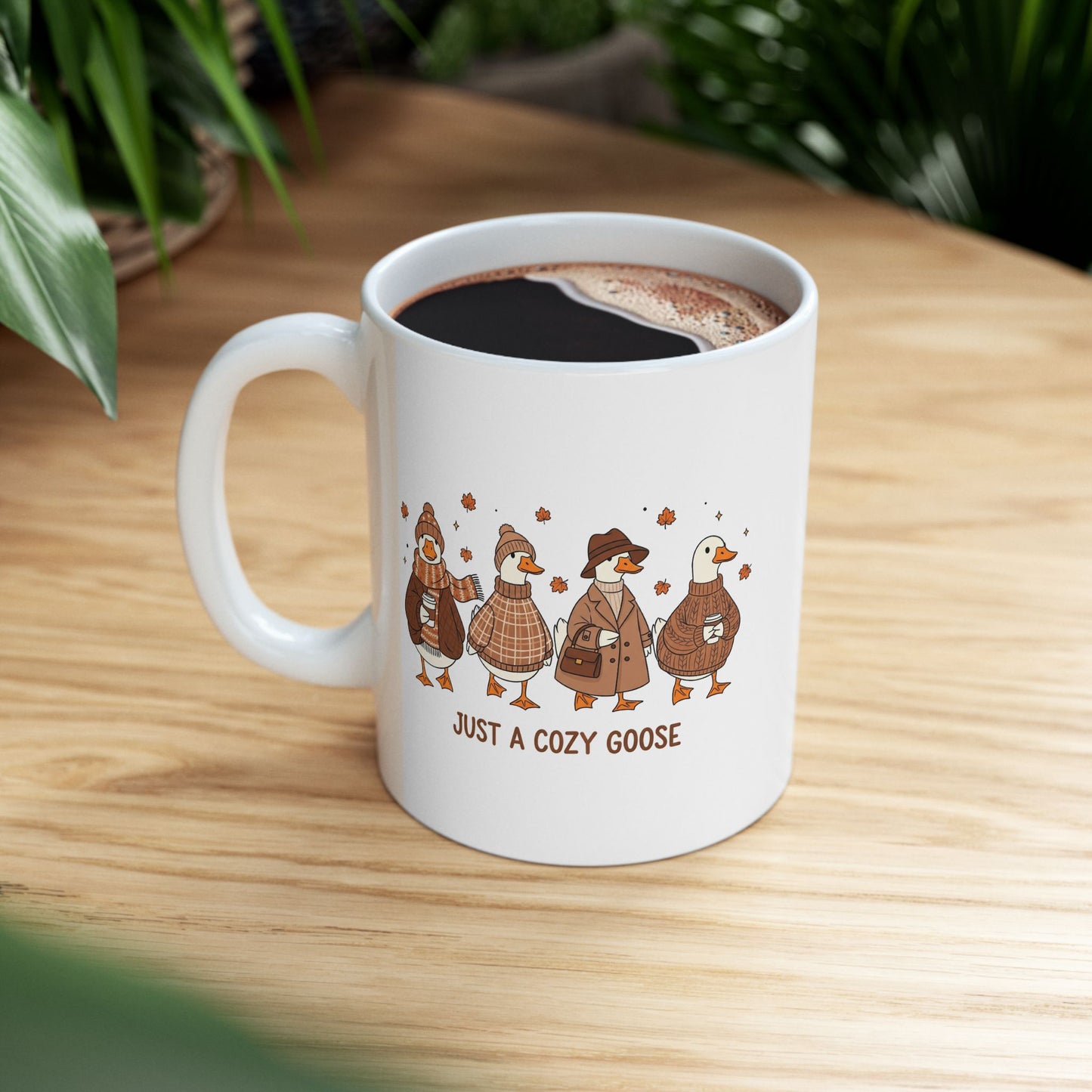 🪿🍂 Just a Cozy Goose Mug – Autumn Goose Coffee Cup ☕🧣