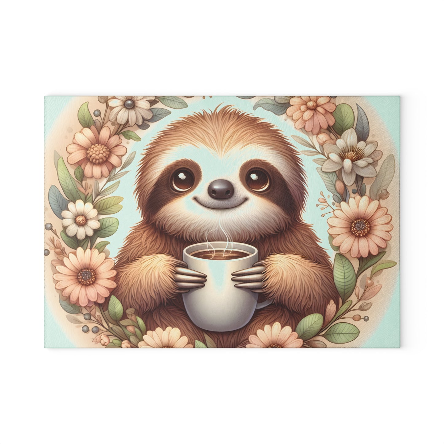 🦥☕ Cozy Sloth Coffee Cutting Board – Sweet Morning Vibes for Your Kitchen