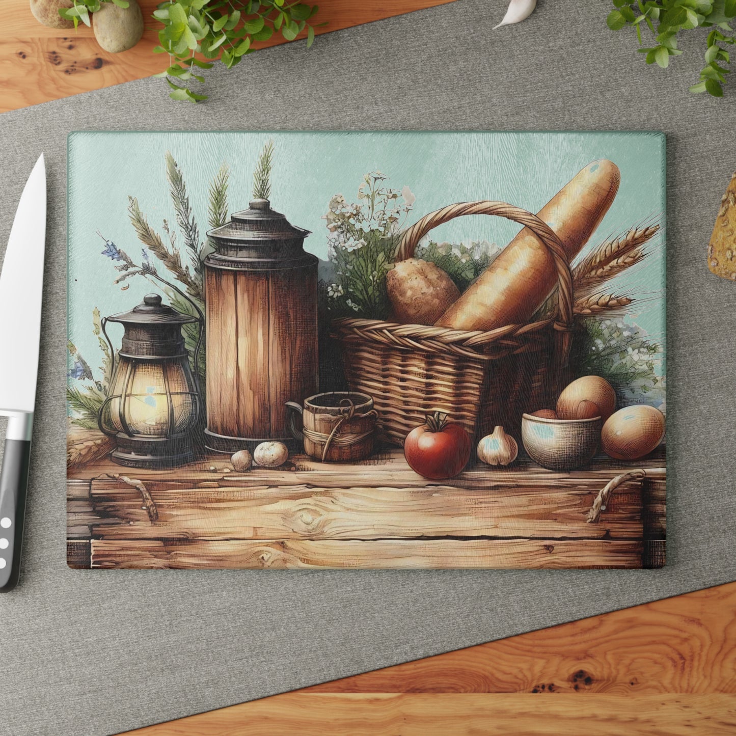 Tabla de cortar de vidrio, tabla de charcutería, tabla de cortar única, tabla de cortar de vidrio templado, regalo de inauguración de la casa, tabla de cortar personalizada
