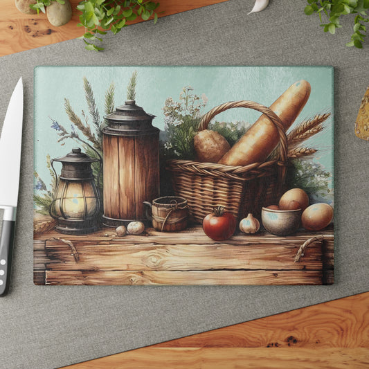Tabla de cortar de vidrio, tabla de charcutería, tabla de cortar única, tabla de cortar de vidrio templado, regalo de inauguración de la casa, tabla de cortar personalizada
